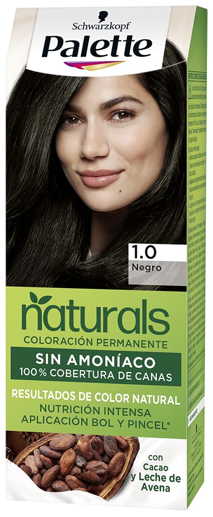 Schwarzkopf Palette Naturals Colour Creme – Colour 1 Black – Permanent Hair Colour – Optimal Grey Coverage – Natural Colours