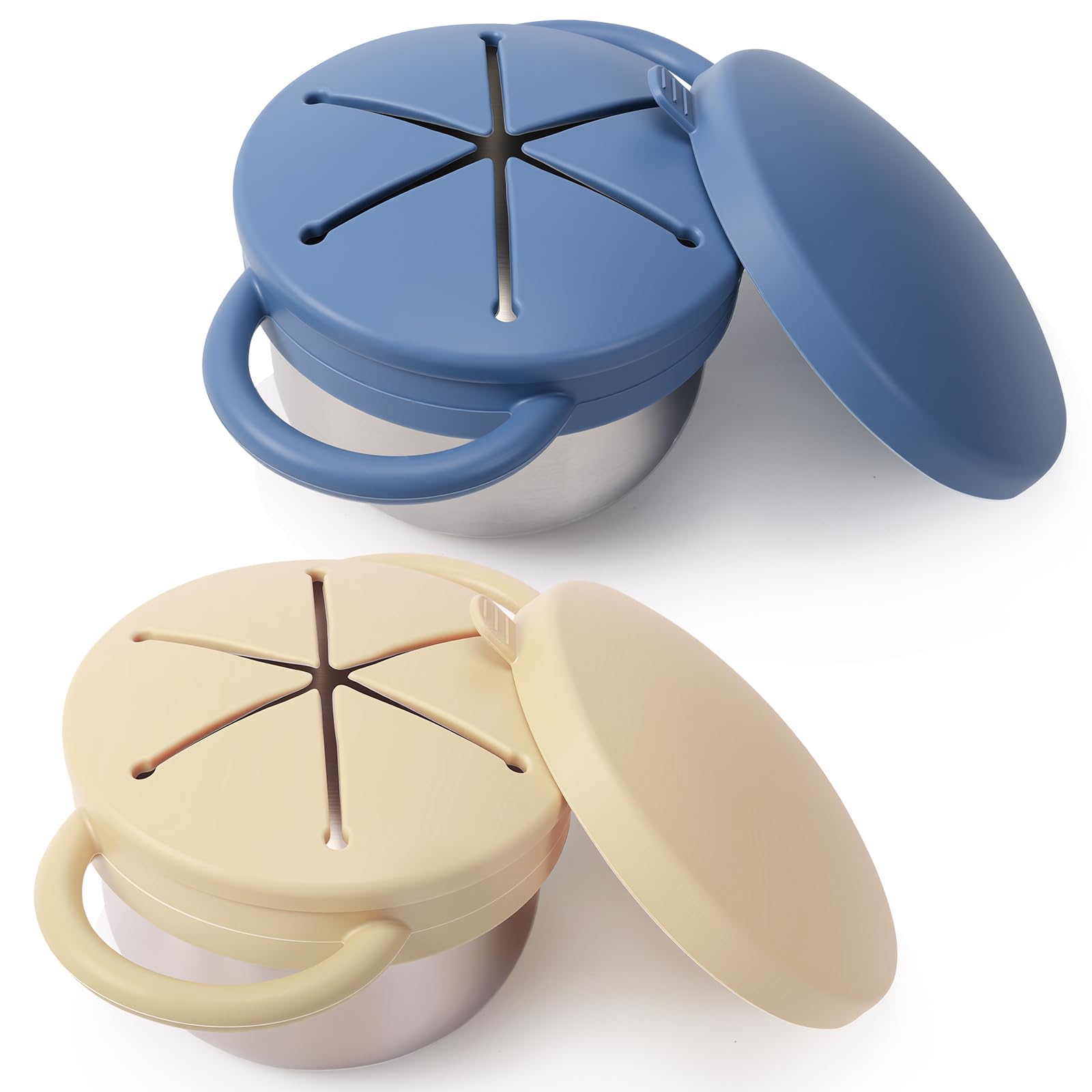 Solinfant 2 Pack Stainless Steel Spill Proof Snack Cup - food storage | Mubboo