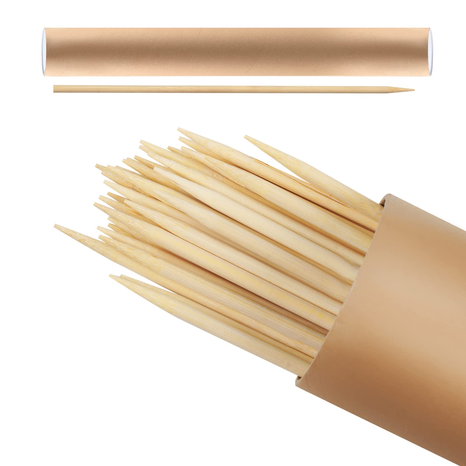 BETESINE 6.3mm Thick Bamboo Marshmallow Roasting Sticks, 30 Inch Extra Long Wooden S'mores Sticks for Fire Pit, BBQ, Camping, Sausage, Marshmallow Skewers 