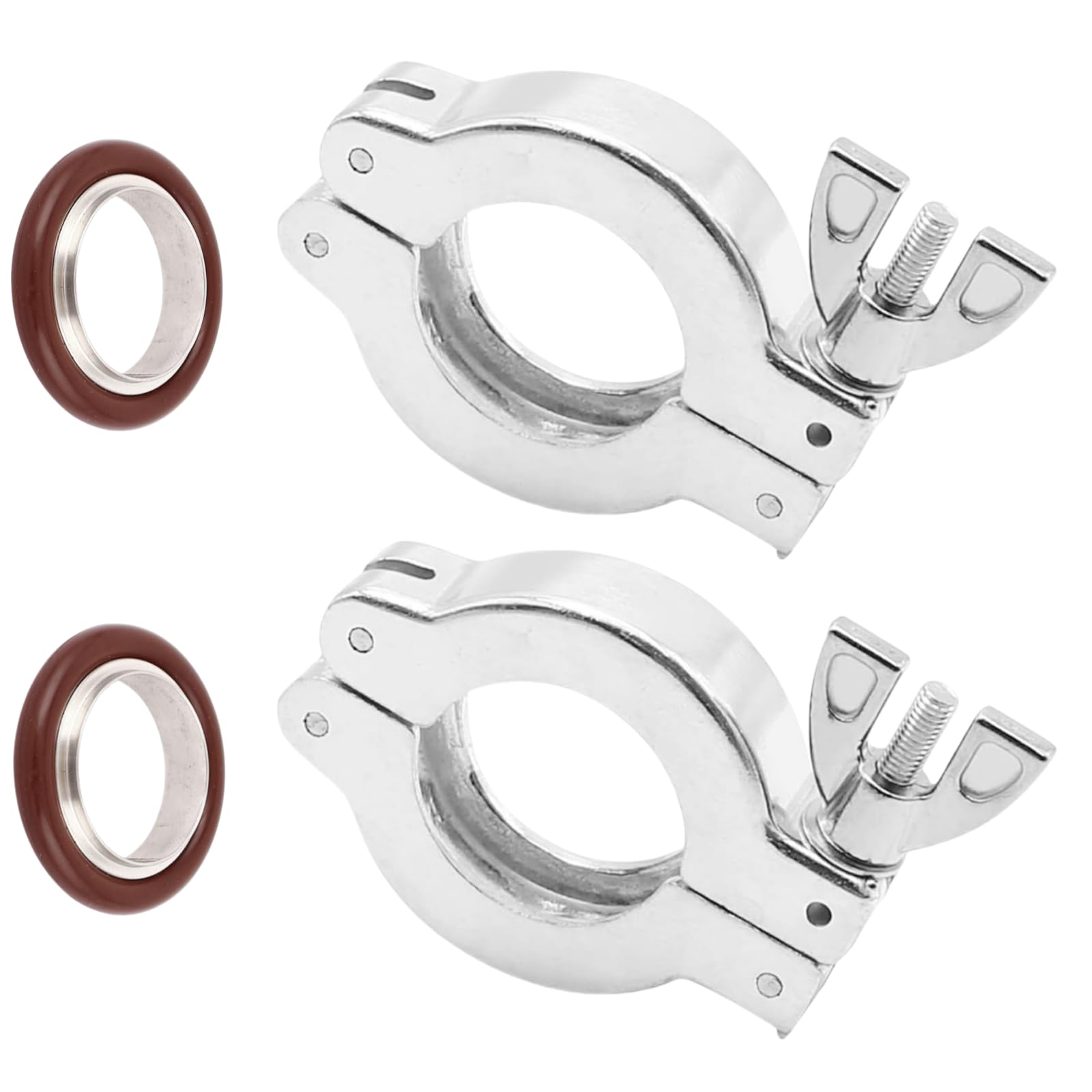 Lmutunmpa One Color 2 Sets Aluminum Wing Nut Hinge Clamp With Centering Ring And Fkm O-Ring For Vacuum Sealing(Kf25)