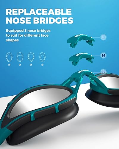 Miniatura 6 de OMID Gafas de natación, gafas de natación polarizadas, antivaho para hombres, mujeres y adultos