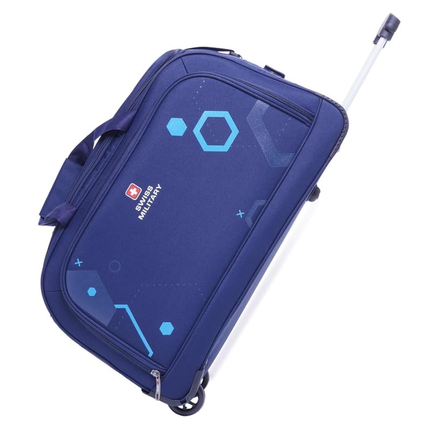 Polyester Sprint Navy Blue Hard Luggage Travel Duffle Bag With Push Button Trolley With 2 In-Line Skate Wheels & Large Storage Capacity, 73 Ltr, 37Cm-image-49