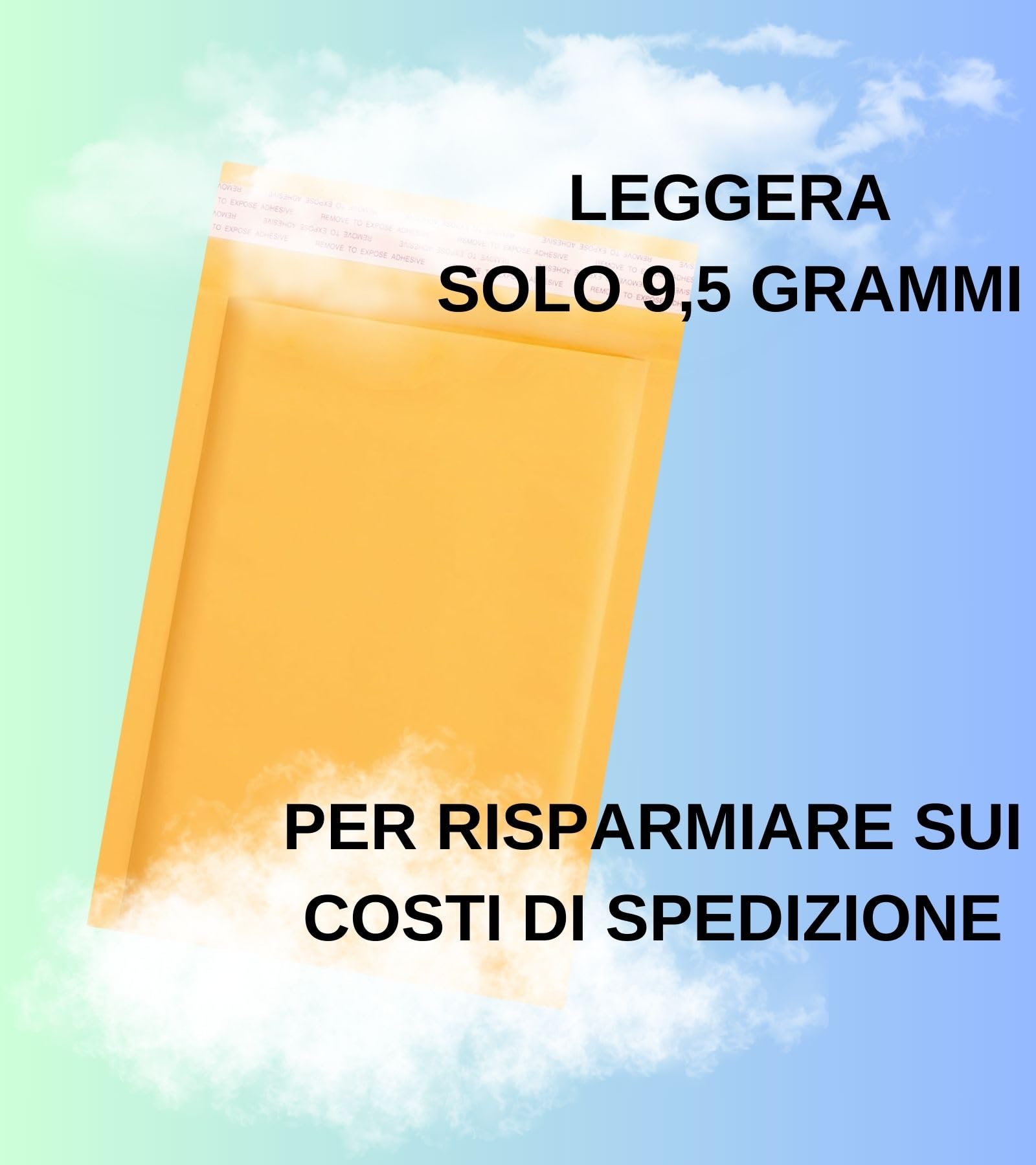 Easy8 20 Buste Imbottite per Spedizioni 150x215 mm Pluriball Bolle Aria Avana Chiusura Adesiva Gialle Protettive Materiali Fragili