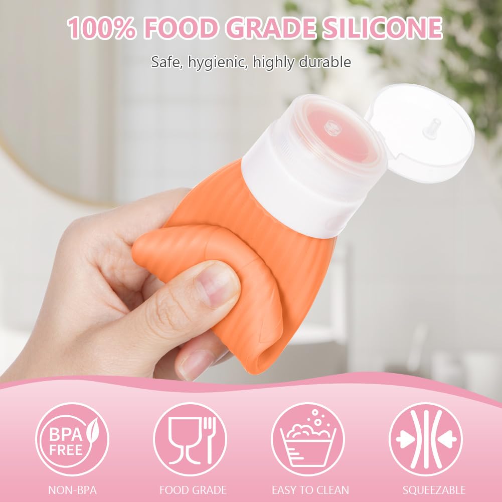 BUTBU Travel Bottles for Toiletries 19 Pack Silicone Travel Bottles Set, Refillable Squeeze Travel Size Containers - Image 4