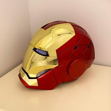Autoking Iron-Man MK 5 Helmet with Jarvis Voice & Remote&Touch Controlled Open/Close Mask, 1:1Adult Wearable Super Hero Mask&Movie Prop for Halloween&Birthdayand&Christmas(Golden)
