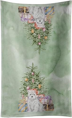 Caroline's Treasures Toalla de cocina Christmas West Highland White Terrier Puppy (15 x 28 pulgadas), multicolor