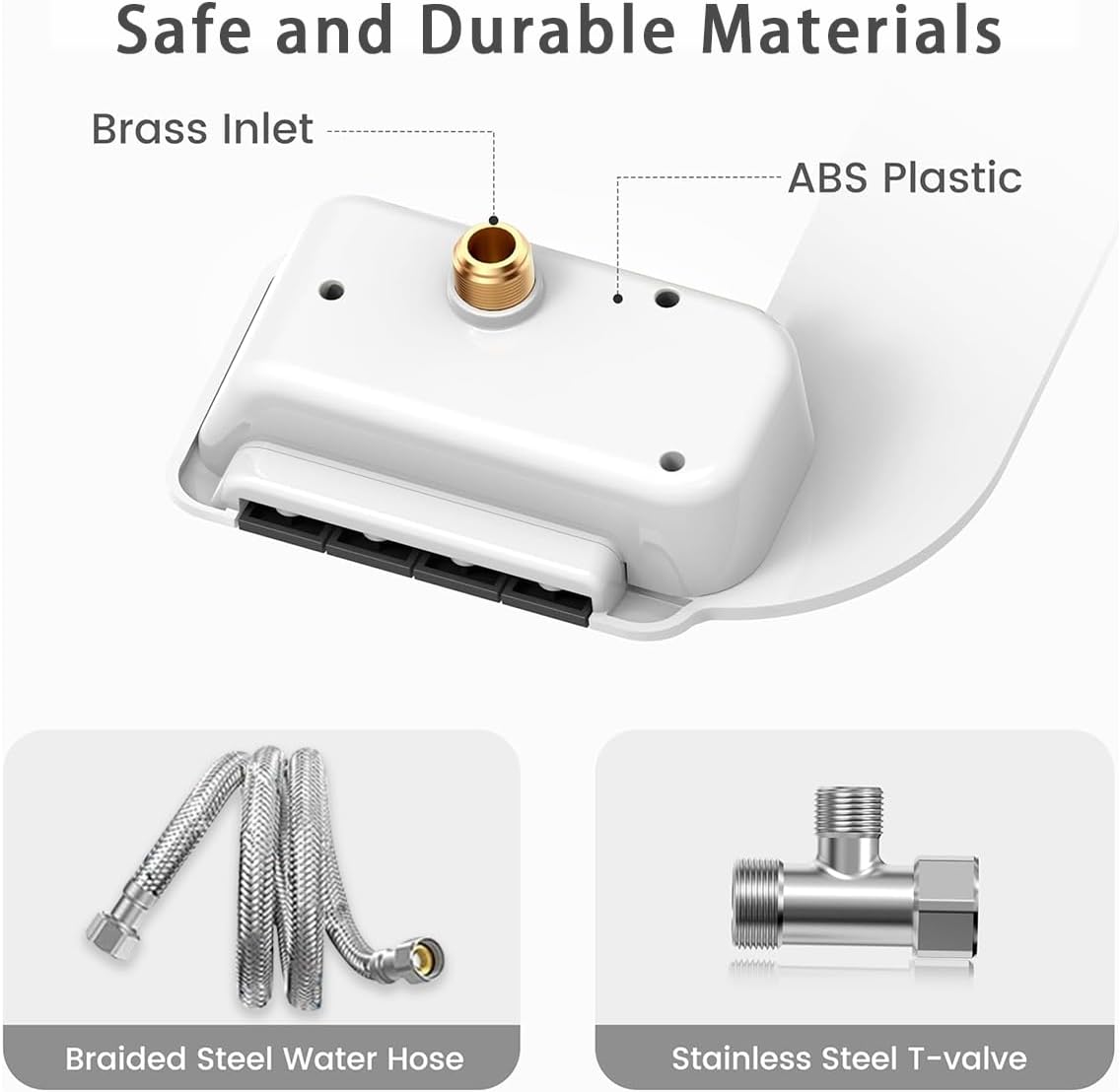 Bidet Attachment for Toilet, Unique Dual Retractable Nozzles, Non-Electric Self-Cleaning Fresh Water Sprayer, Adjustable Water Pressure Bidet for Toilet Seat, Fits Most Existing Toilets