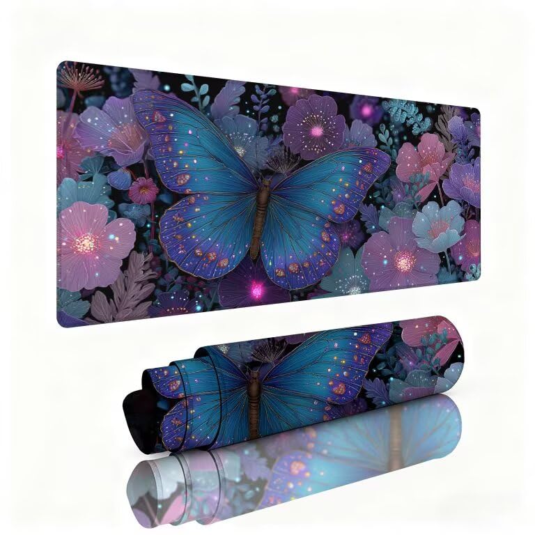 Podkładka pod mysz do gier czarna duża podkładka pod mysz 1200 x 600 x 3 mm podkładka pod mysz motyl gładka powierzchnia z antypoślizgową gumową podstawą pod ręką biurko akcesoria do gier dla gracza
