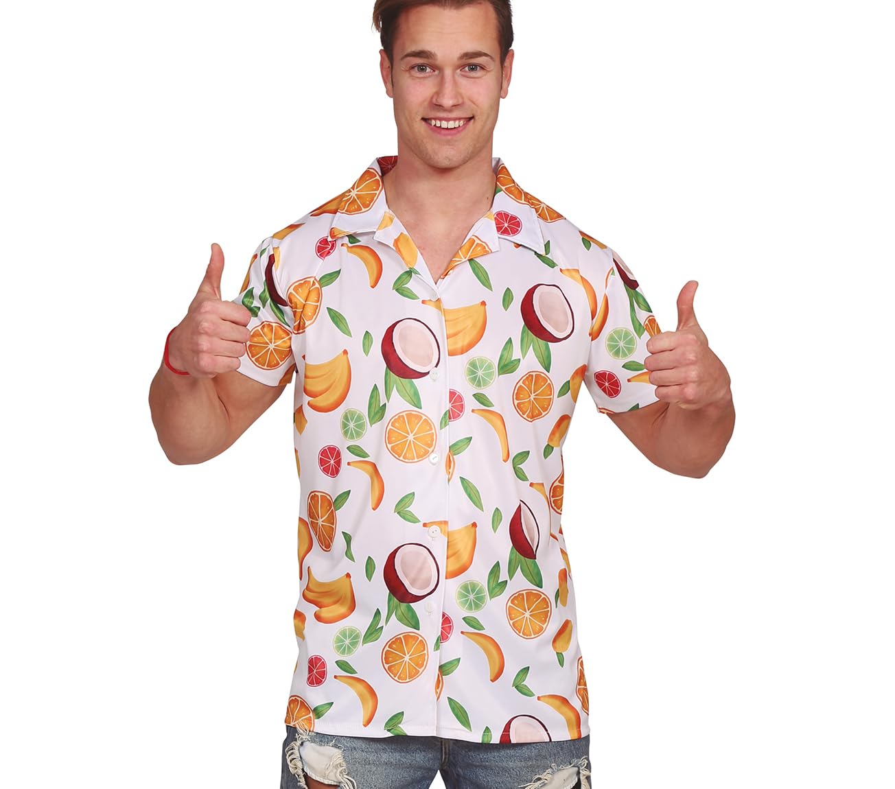FIESTAS GUIRCA Men's Hawaiian Fruit Shirt Multicoloured