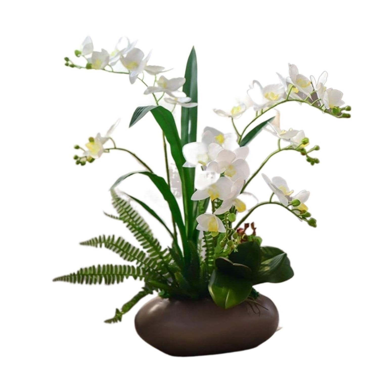 IUokLU Artificial Orchid Flowers,Artificial Orchid Artificial Flowers Fake Flower Artificial Flowers Fake Faux Orchid Arrangement (Blanc Q)