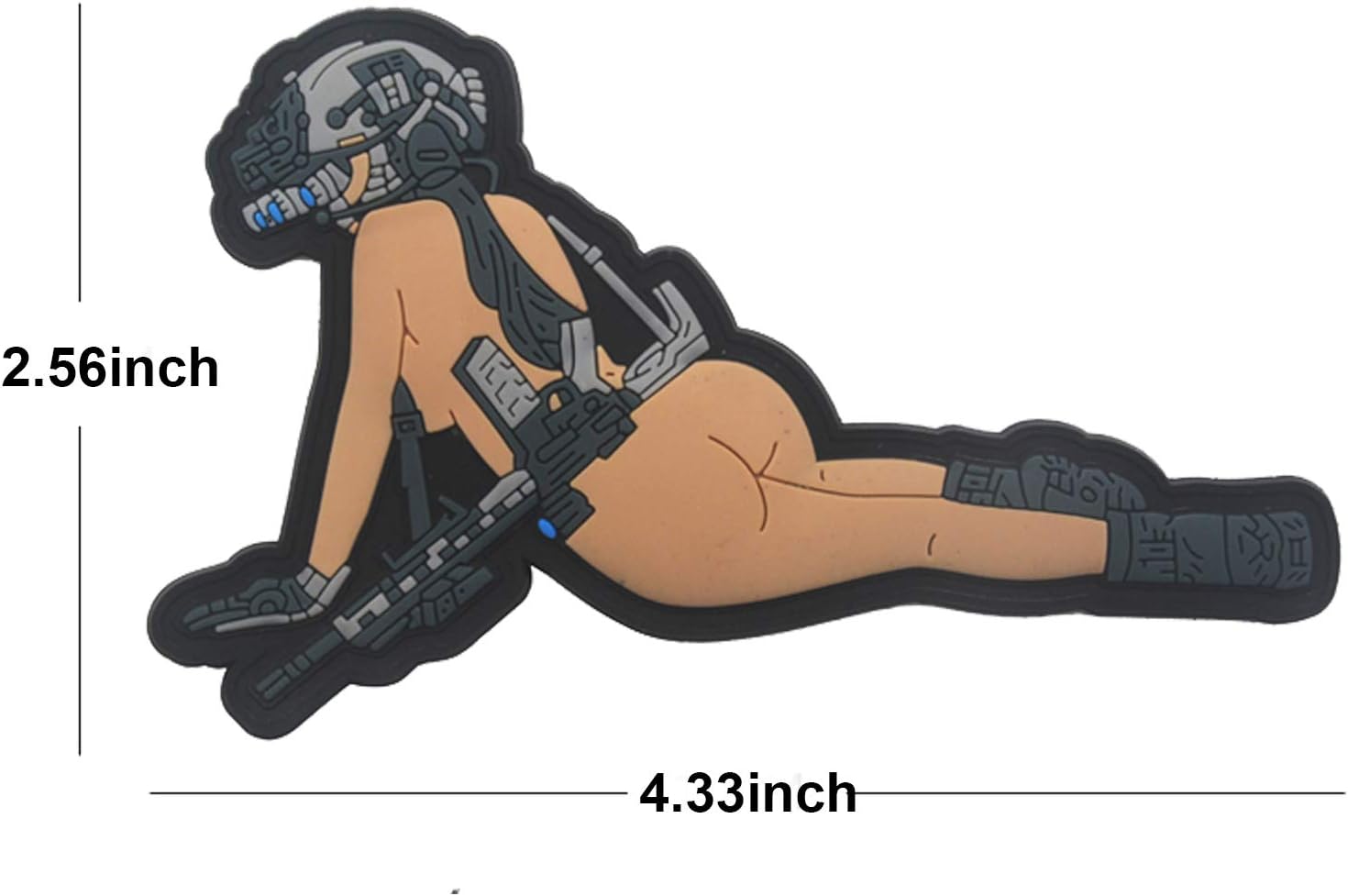 3D PVC Female Eating Chicken Game War Patch Tactical Morale Patch 4.33 x 2.56 Inch