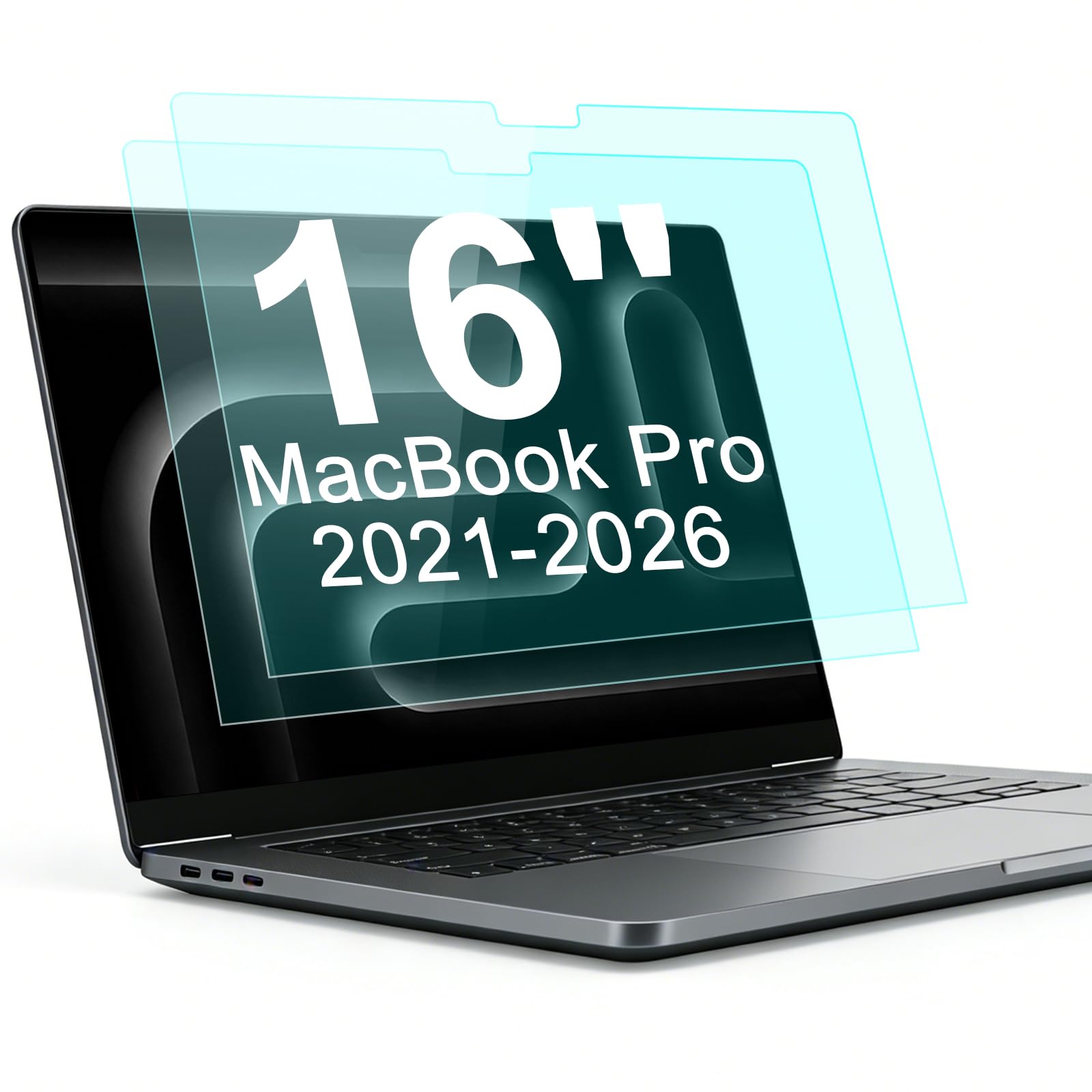 2-Pack Anti Blue Light Screen Protector for 16 Inch MacBook Pro (2021-2026, M5, M4, M3, M2, M1, Pro/Max), Matte Anti Glare Film Eye Protection Shield for Mac 16.2in