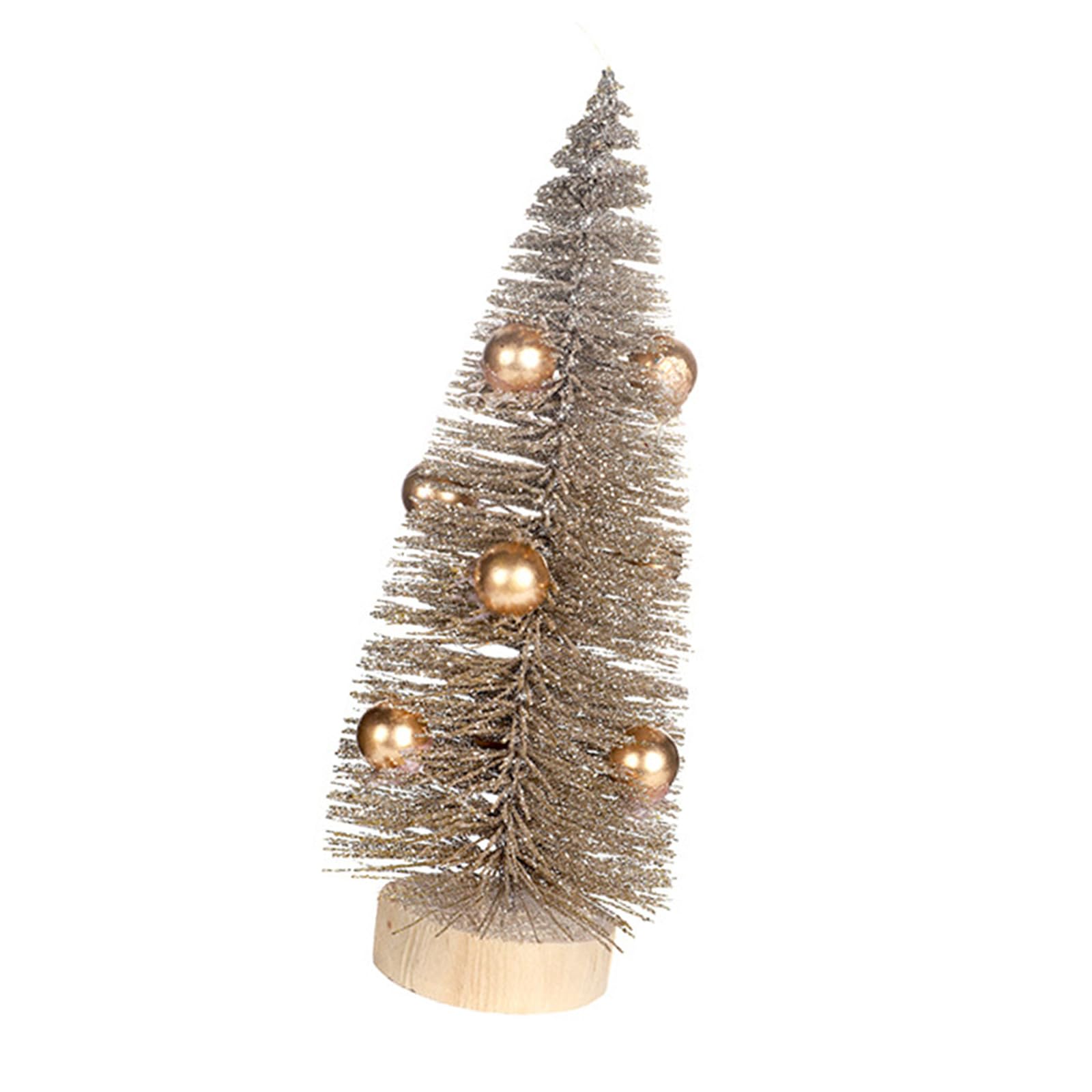 Tsophreniq Miniature Christmas Tree Tabletop Decoration Realistic Tree with Wood Base Stylish Holiday Ornament Accessories Christmas