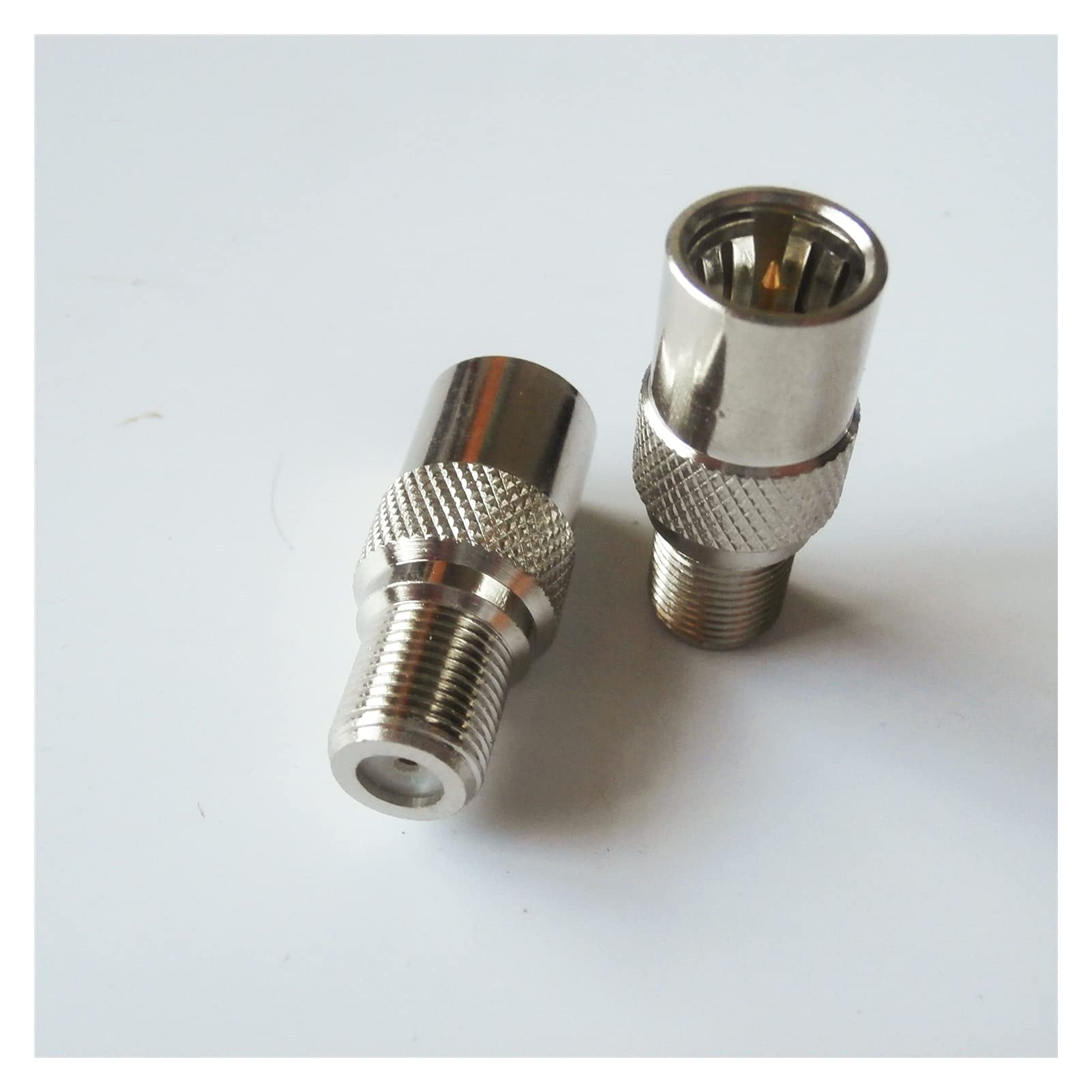 1 pieza F macho con metralla a F hembra, conector coaxial de video RF de conexión rápida y directa compatible con antena de sintonizador de TV (tamaño: 10-19 piezas)