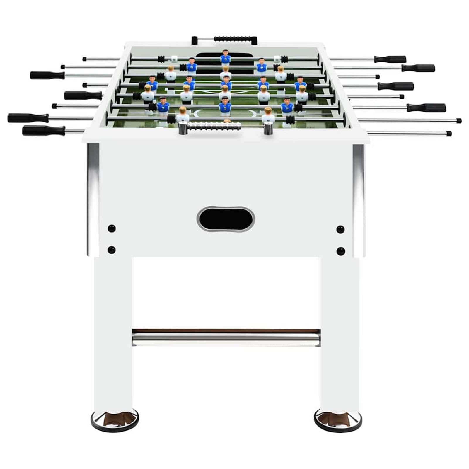 Tidyard Tavolo Calcio Balilla in Acciaio e MDF, 140x74,5x87,5 cm, Bianco, con 22 Giocatori per Salotto e Festa 92501