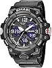 Gosasa Men's Digital Analog Watches Sports Outdoor Waterproof Military Wrist Watch Multi Function Tactics LED Alarm Date Alarm Stopwatch