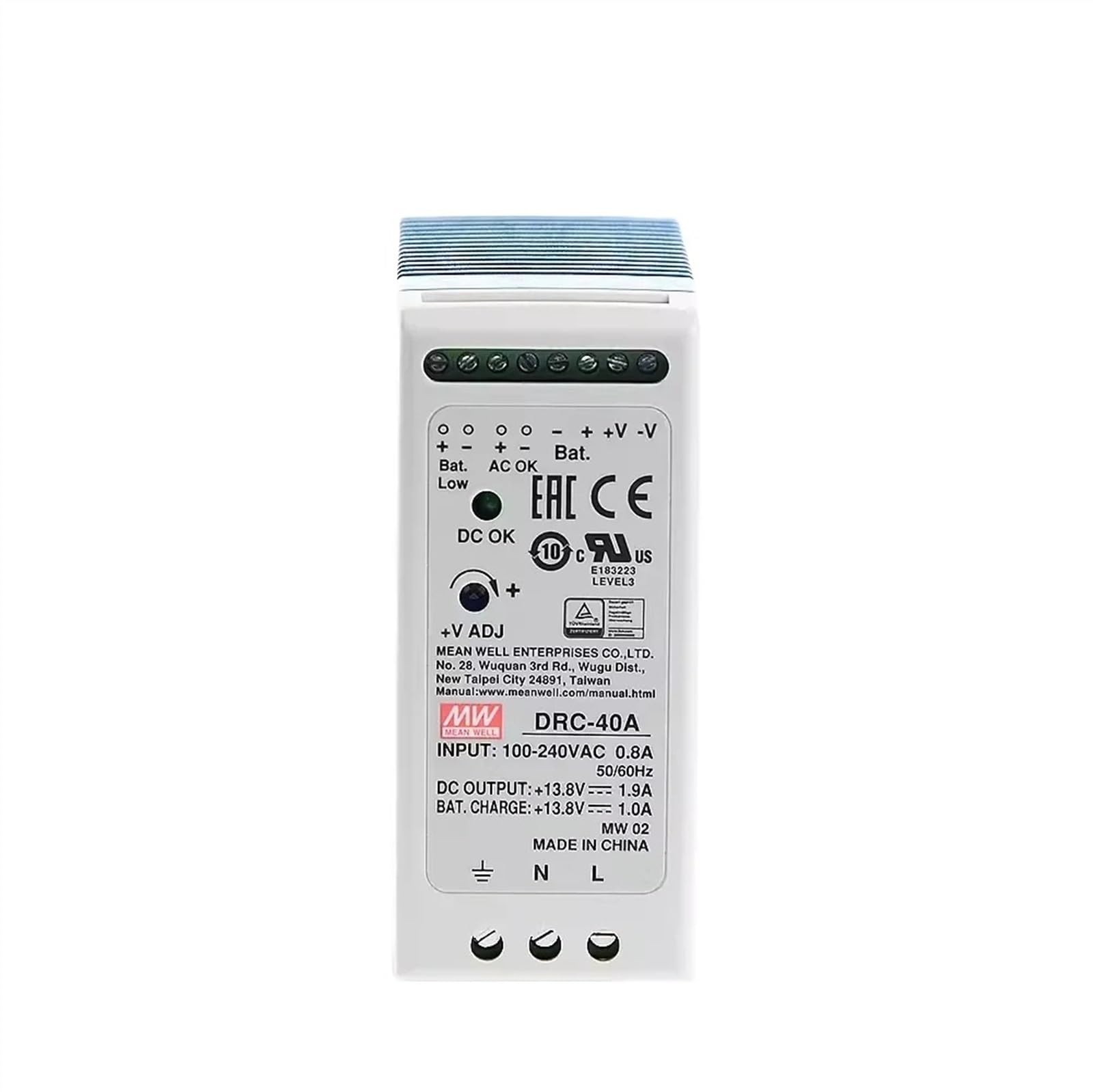 DRC-40B 40.02W Single Output with Battery Charger (UPS Function) DRC-40 27.6V/0.95A 27.6V/0.5A