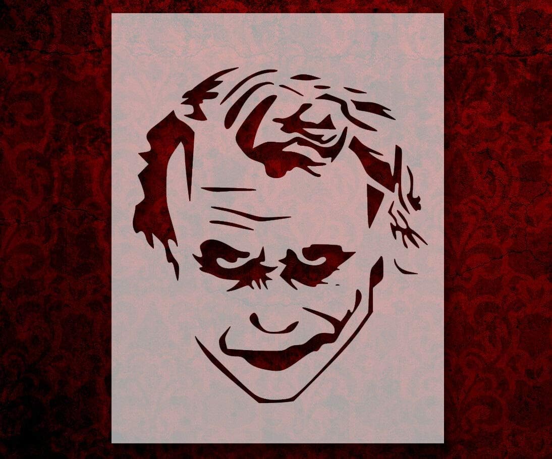 Joker Modern Face 8.5 inches x 11 inches Stencil Arts and Crafts Scrapbooking Painting on The Wall Wood Glass
