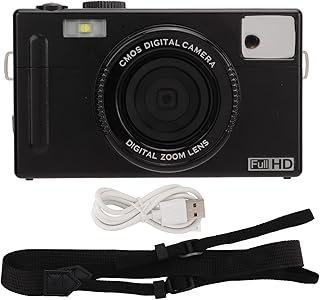 CD R1 1080P FHD Micro Single Camera Portable Mirrorless Camera Micro Single Camera 16X Digital Zoom 24MP with 3in LCD Display Monitor(black)