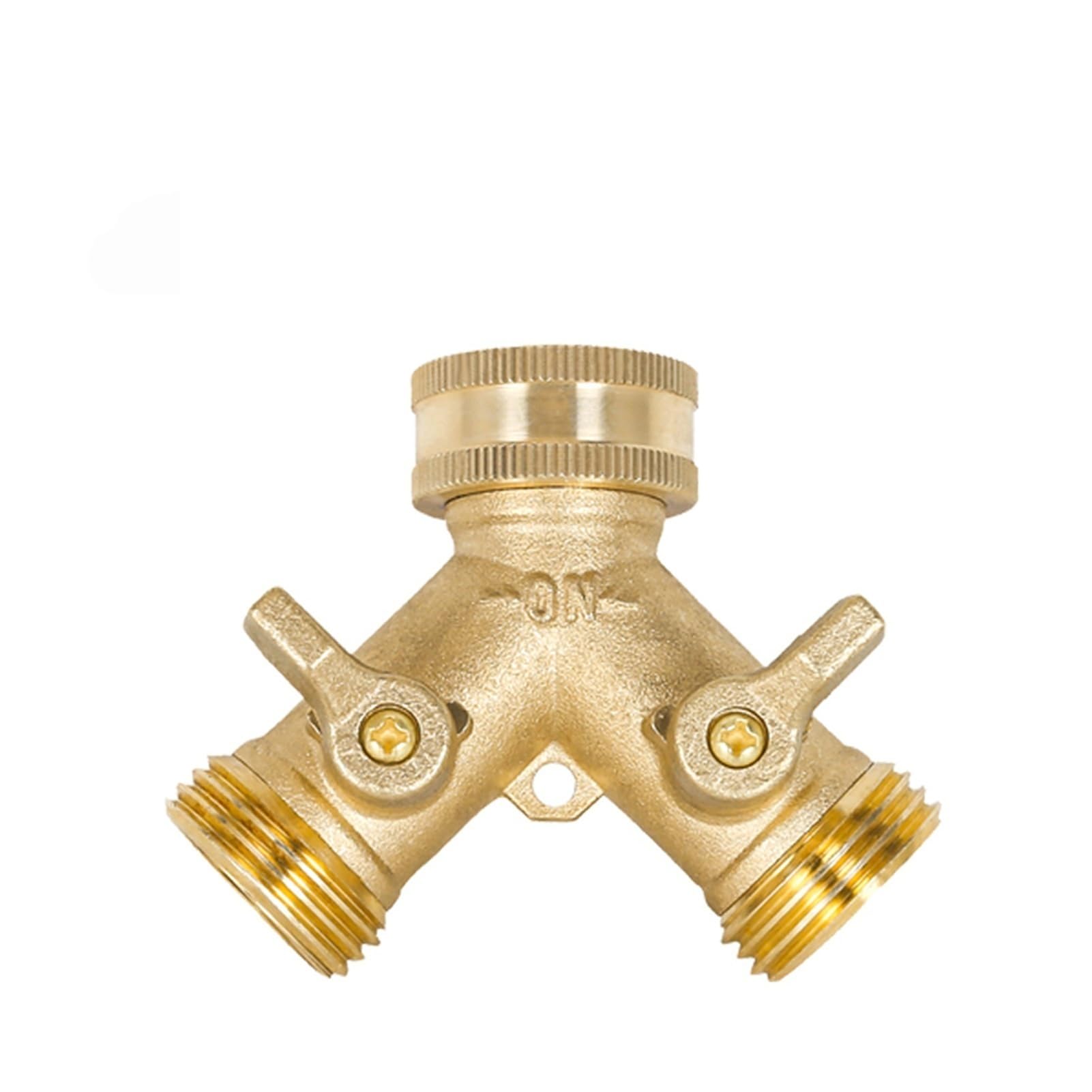 Bfsaceqa Ytypeeu 3/4 Inch 2/4-Way Brass Garden Hose Splitter Tap Y-Type Watering Connector Distributor For Outdoor Faucet(Ytypeeu)