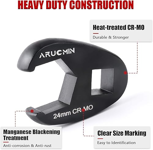 Miniatura 10 de ARUCMIN Juego de llaves de tuerca de cabeza de cruz de 38 pulgadas juego de llaves de pie de cruz de acero cromado vanadio SAE y métricas de 18