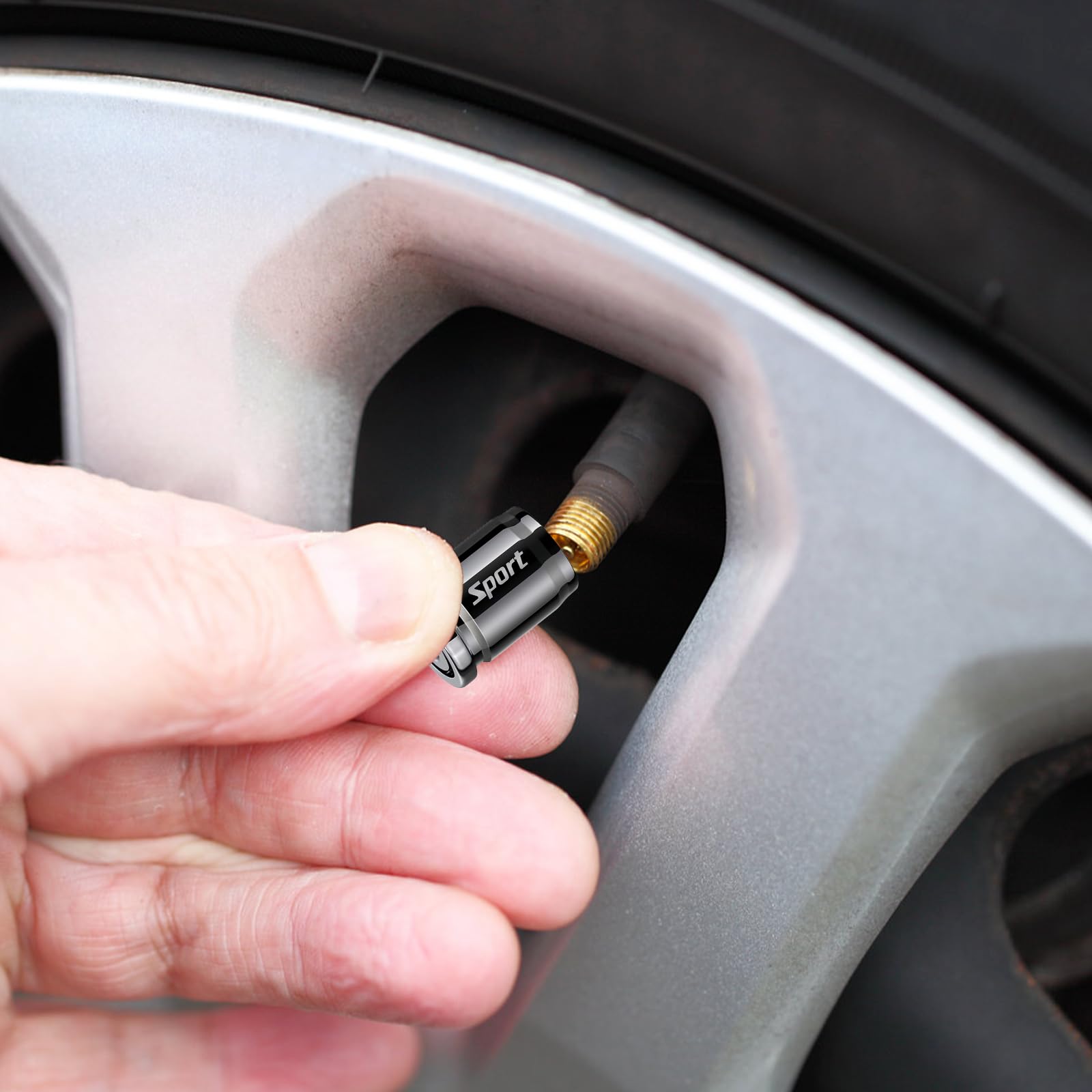 Tappi Valvole Auto Antifurto Con Chiave - 4 Pezzi In Lega Di Zinco, Universali Per Auto, Moto, Bici - Foto 7