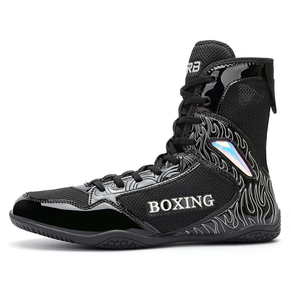Scarpe da Boxe da Uomo per Giovani, Leggere in Mesh, Alte, da Kickboxing, per Combattimento e Allenamento Atletico Fitness