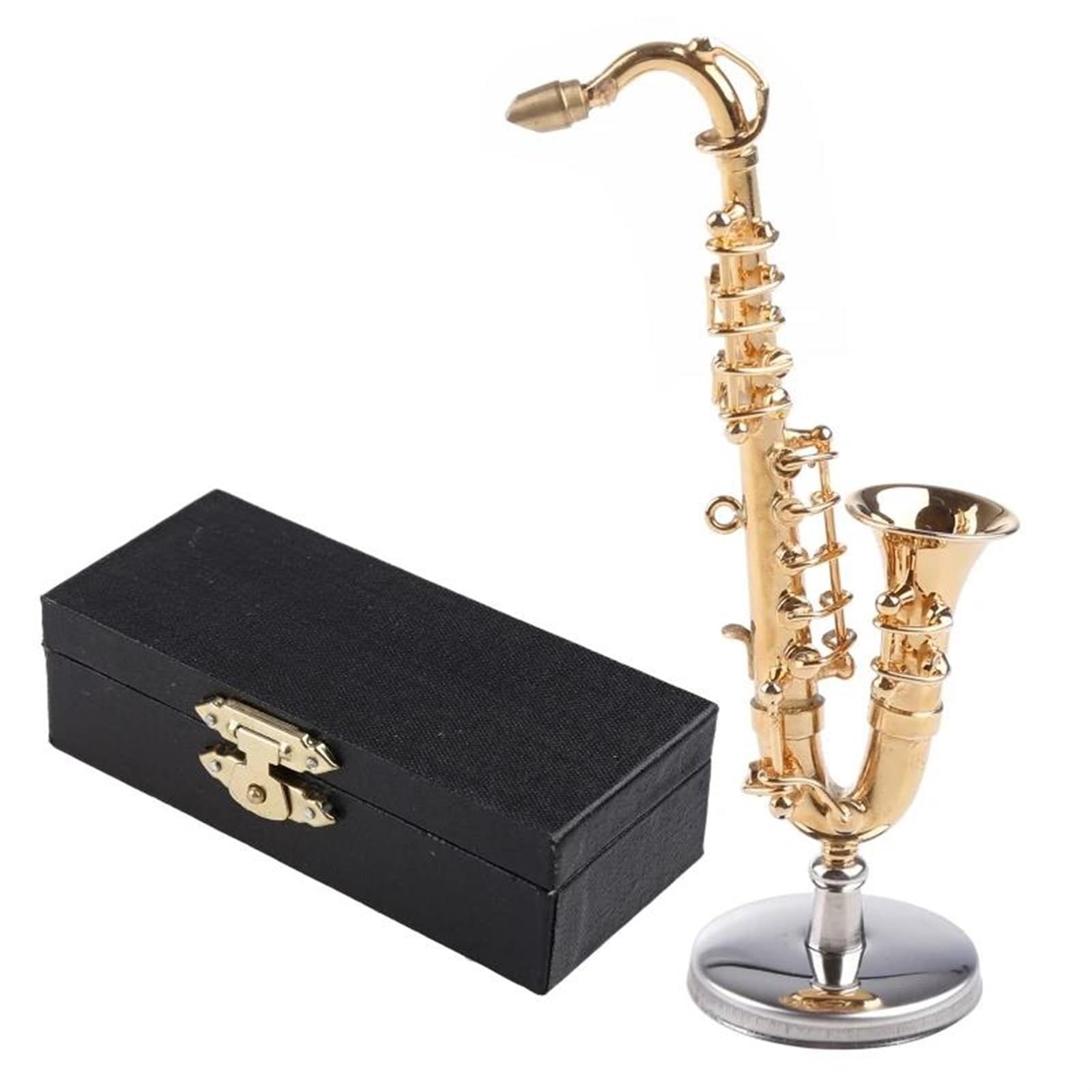 Modelo De Instrumento Musical Saxofón En Miniatura De Cobre Con Base Instrumento Musical Réplica En Miniatura Adornos Para Saxofón En Miniatura
