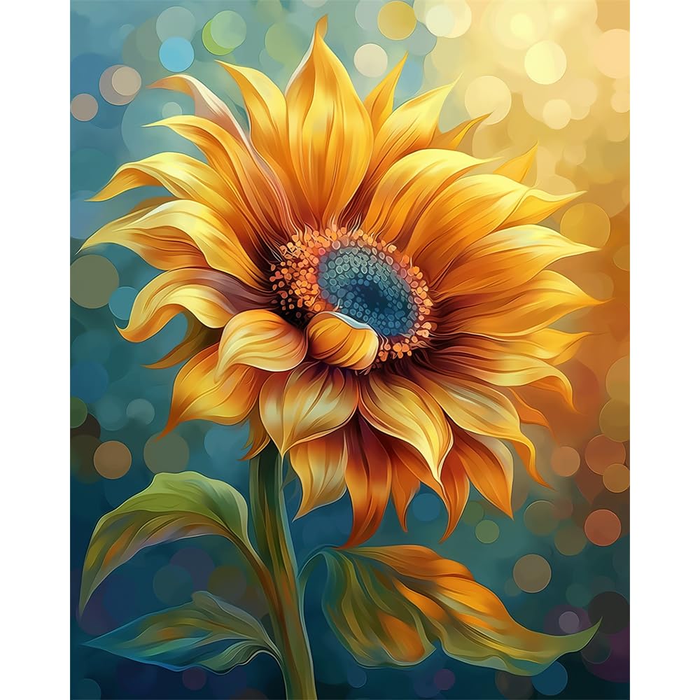 Amazon.com: Natuyalo Paint by Numbers Kit for Adults - Sunflower DIY ...