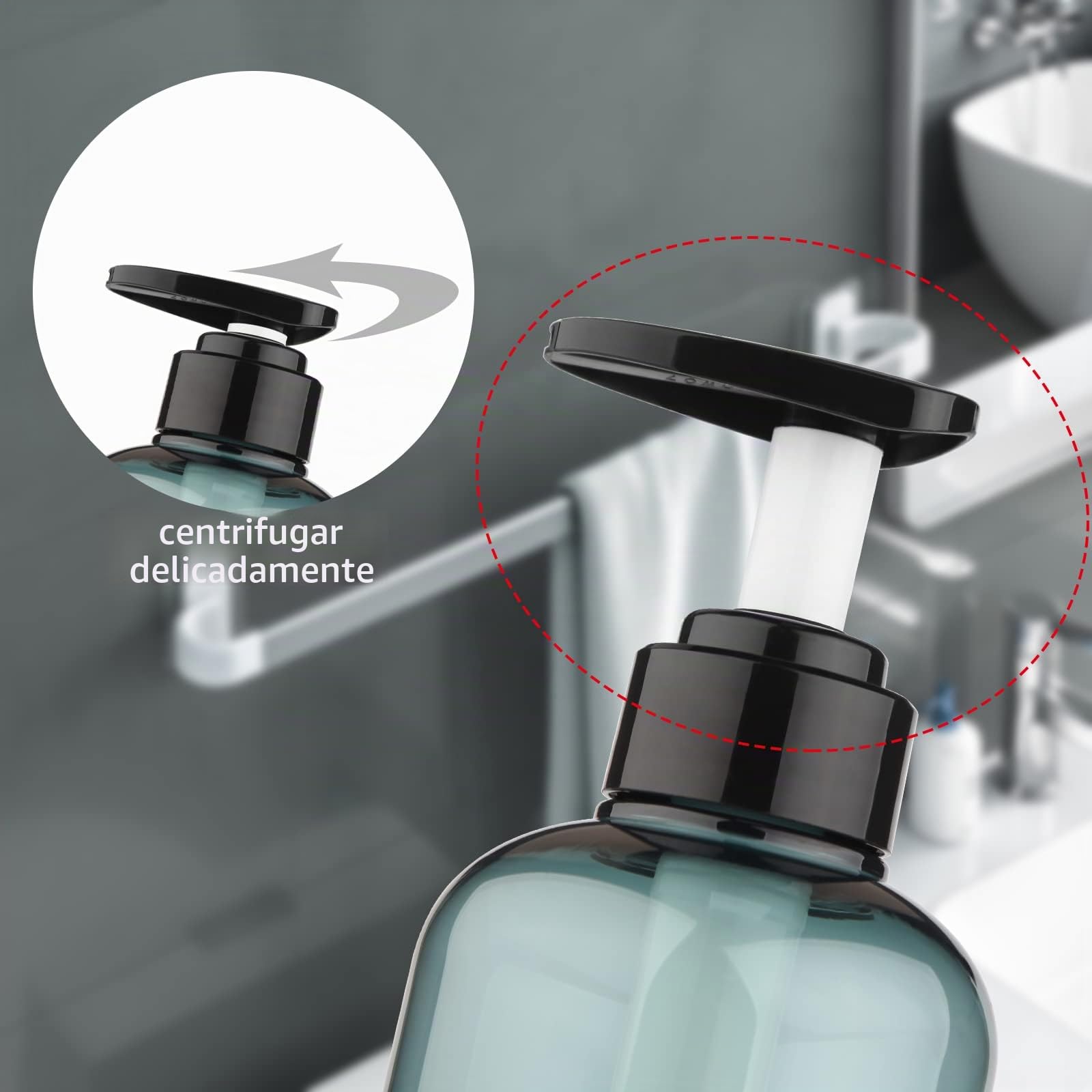 Botes para Gel y Champu 500 ml Dispensador Gel y champu Ducha 3pcs Botellas Segbeauty dispensador de Bomba Recargable Contenedor de Loción de Plástico para Gel de Ducha, Viajes, Hoteles (Azul)
