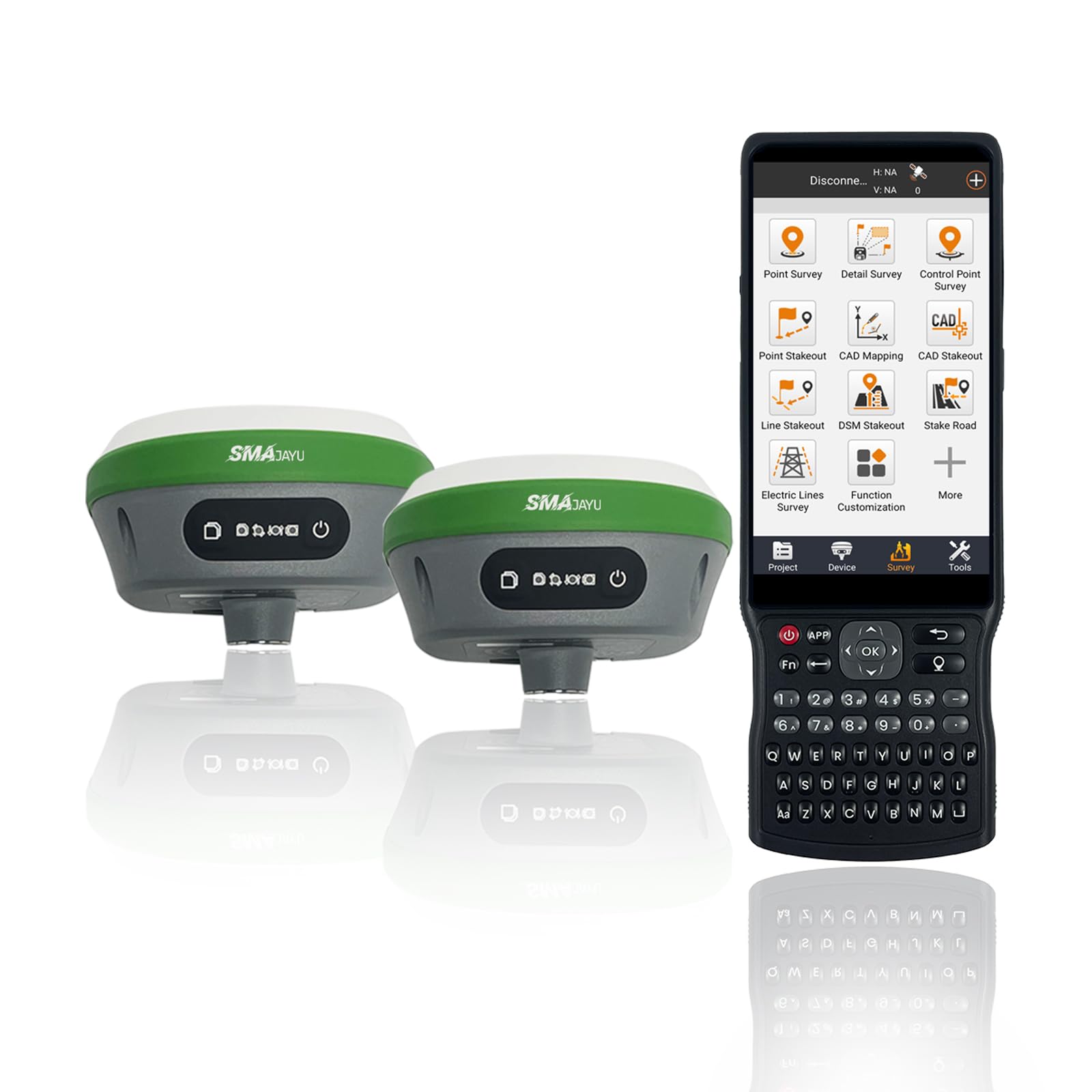 SMA26 PRO IMU RTK GPS Surveying Equipment Rover Base Handheld Collector, Survey Software,1cm-2.5cm Accuracy, 30°-60° Tilt, NOAA certificated (exclude Tripod&Pole)