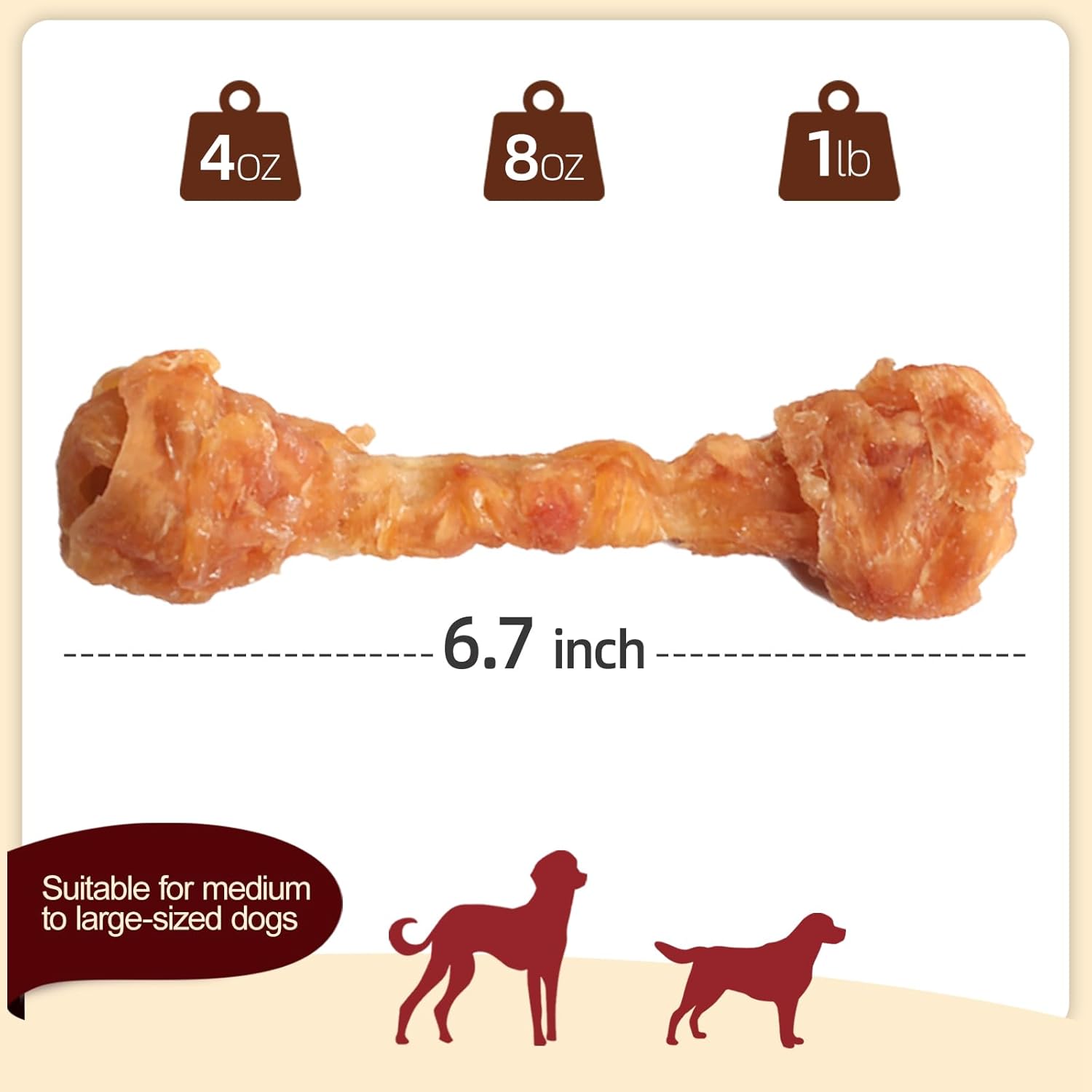 TailParty Turkey Tendons for Dogs, All Natural Dental Chews for Large Dogs, Rawhide Alternative, Long-Lasting Training-Reward Treats for Health-Conscious Pet Owners(Bone, 8 oz)