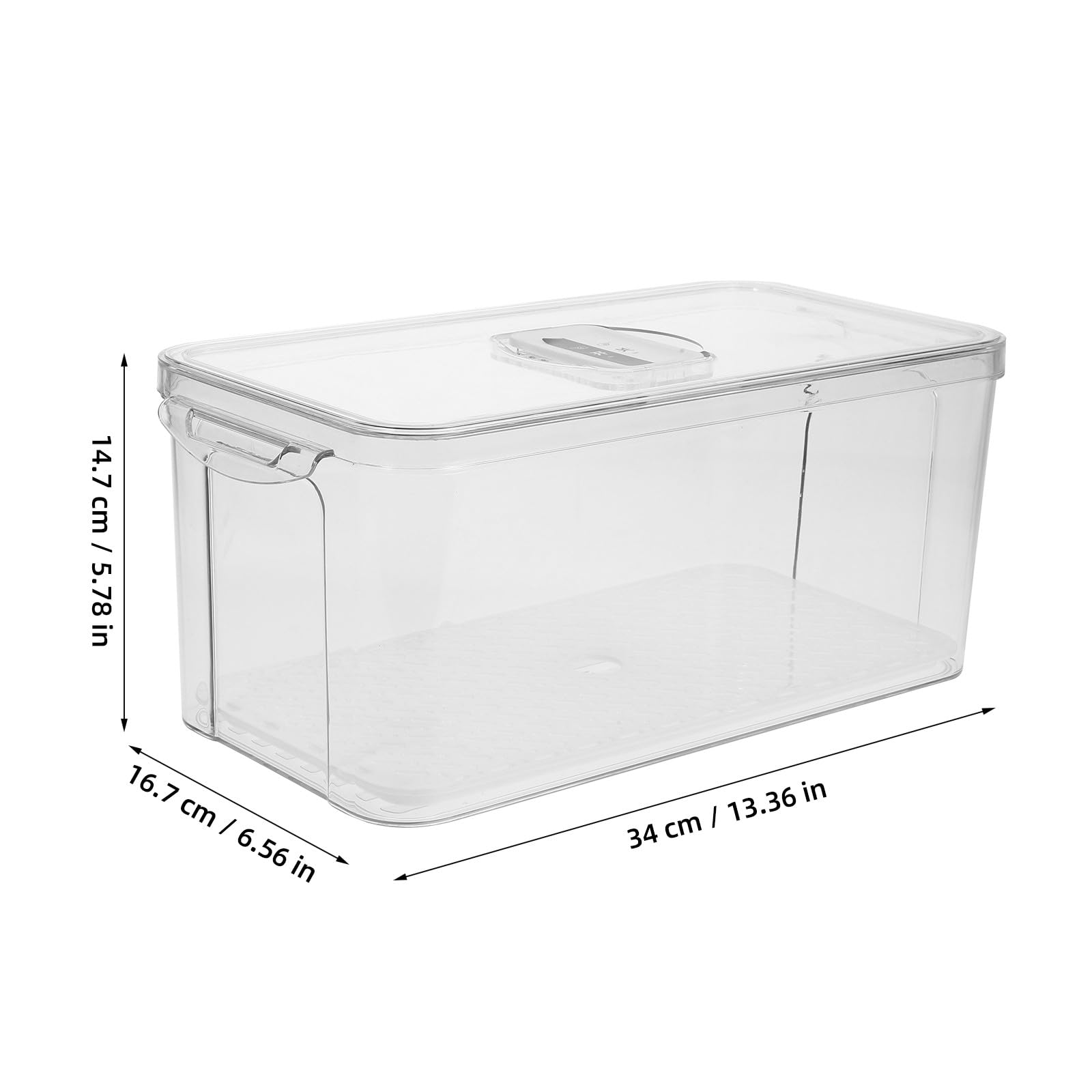 Caja de Almacenamiento para Refrigerador con Tapa Hermética y Bandeja de Drenaje Extraíble Organizador Apilable para Frutas y Verduras Contenedor Transparente de Gran Reutilizable