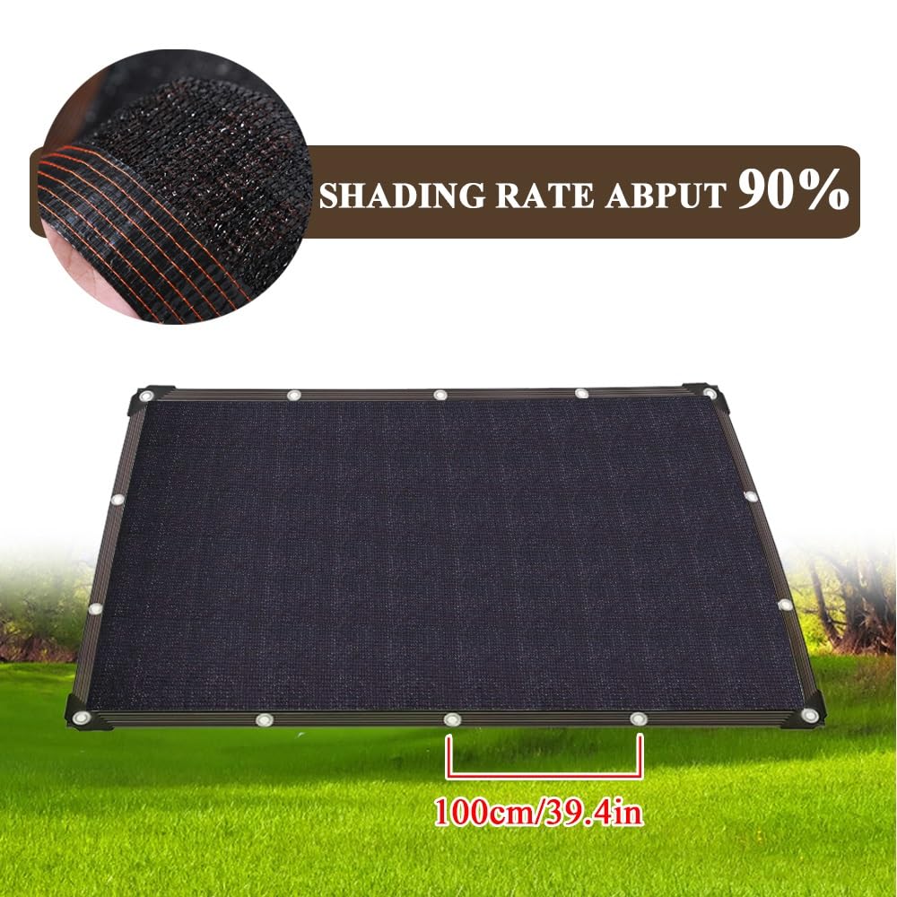 Generic 90% Shading Shade Cloth Cover - Any Size 3ft~49ft - Black Sun Shade Net for Plants Cover, Garden, Greenhouse, Pergola, Patio, Chicken Coop, Tomatoes, IYUZPPVUI-3X3FT