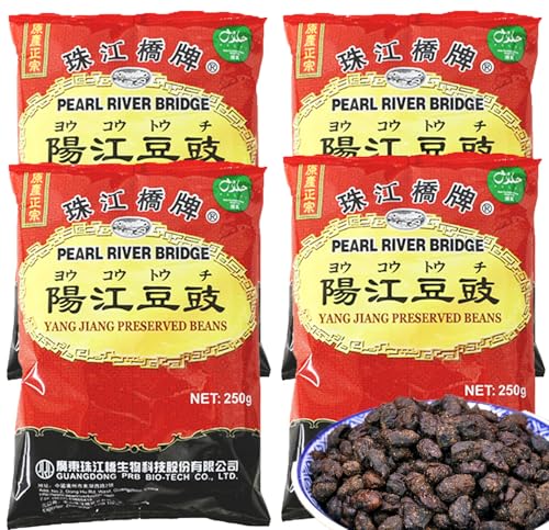 食品金庫 横浜中華街 珠江橋牌 陽江豆鼓(トウチ)粒(つぶ)本格豆鼓 黒大豆 マーボー豆腐 本格中華料理 250gx4袋