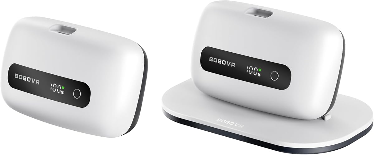 Combo de batería dual y base de carga BM60-2, 2 baterías magnéticas BM60 con pantalla de alimentación, compatible solo con correas para la cabeza BOBOVR M3 y M3 Pro+, no para sistemas B2 o B100 | 2 baterías con pantalla de alimentación, compatible solo con correas para la cabeza BOBOVR M3 y M3 Pro+, no para sistemas M3pro, B2 o B100