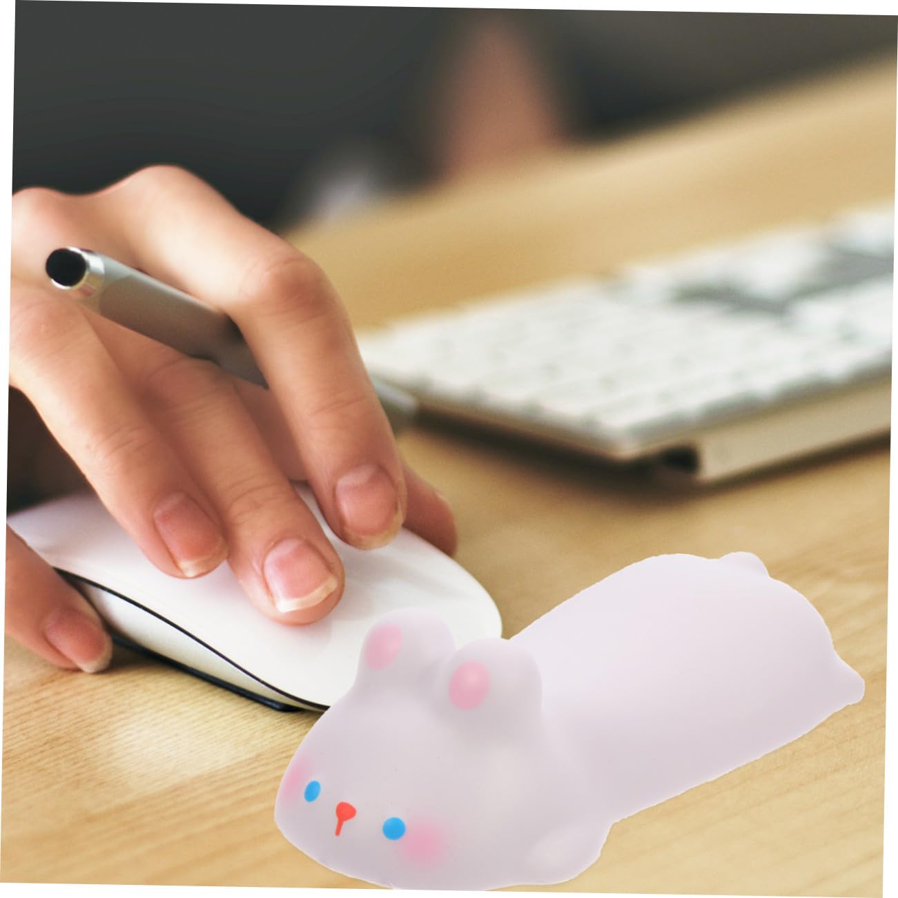 HOMSFOU 5 Pezzi Cuscino Poggiapolsi per Mouse Cartoon Bunny Ergonomico per Ufficio Design Leggero e Confortevole per Lavoro Alle e Fatica