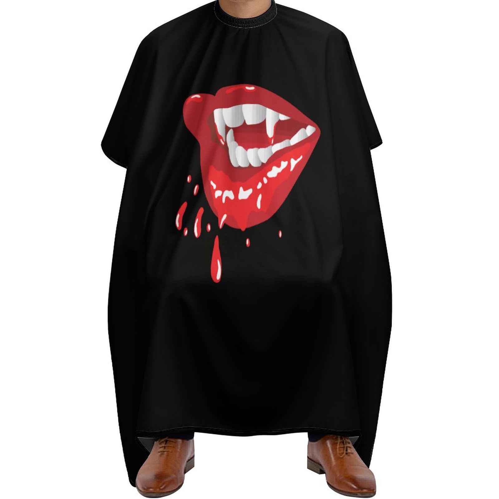 Vampire Lips Hair Cutting Cape for Men Women Waterproof Barber Cape Adjustable Salon Haircut Capes