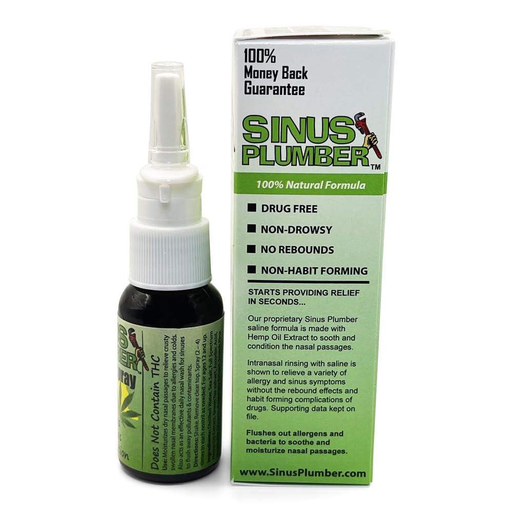Sinus Plumber Sea Salt Nasal Spray with Hemp Oil Extract, Relieves Congestion, Allergies, Dryness, 1 fl oz — Amazon image 4