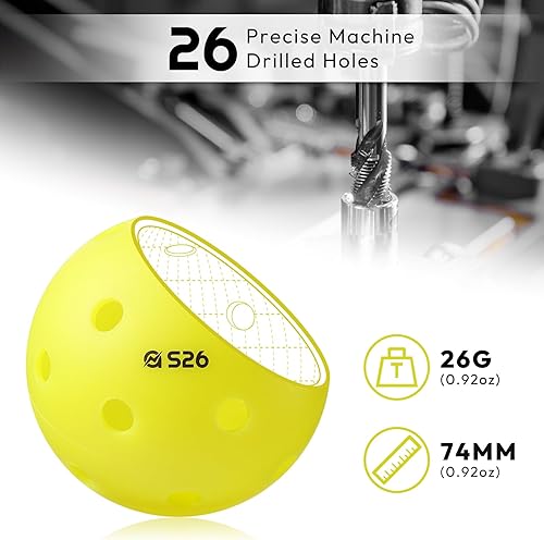 Miniatura 2 de A11N Sports S26 Pickleball para interiores, rebote consistente, fácil de controlar y aplicación duradera, aprobada por USAPA, ideal para todas las