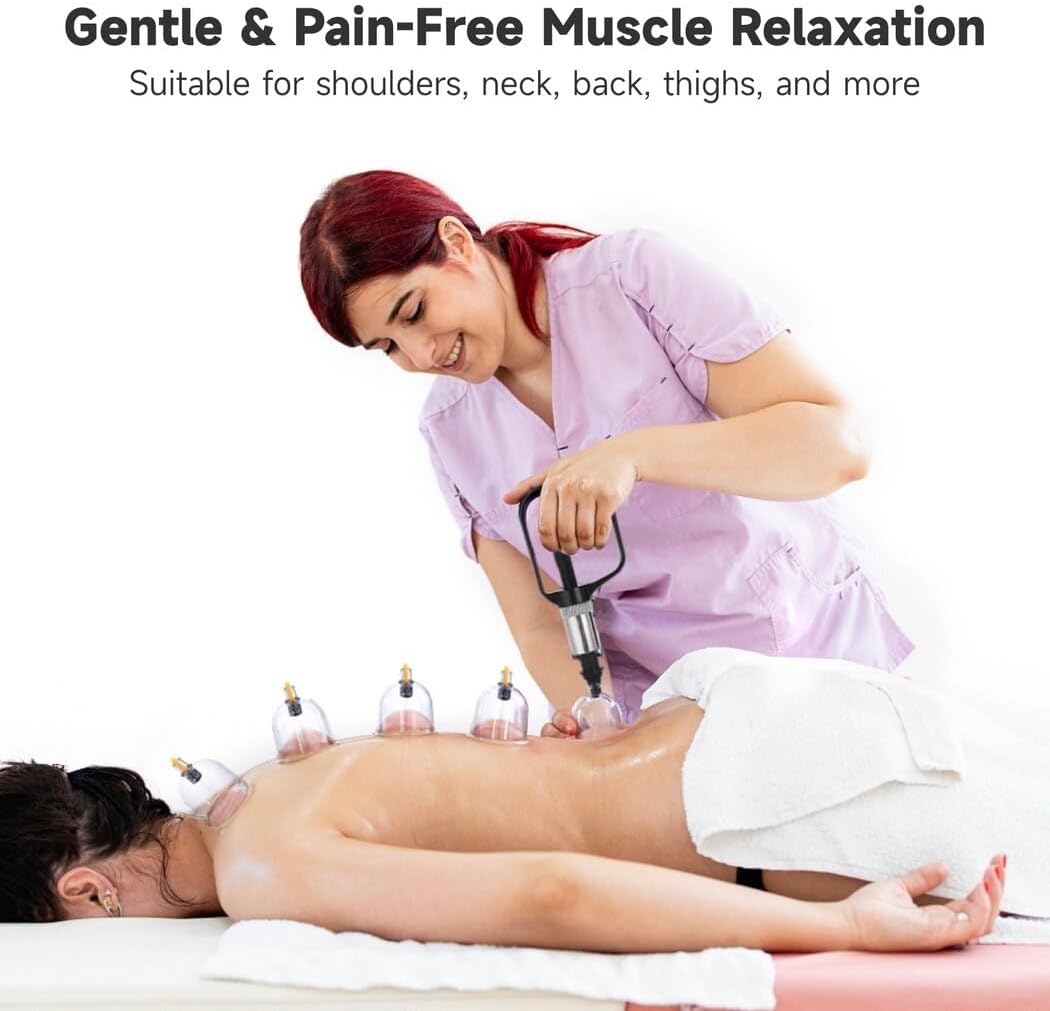 yeesport 24 Cups Cupping Therapy Set, Cupping Kit for Massage Therapy, Cupping Set Massage Therapy Cups with Vacuum Magnetic Pump, Suction Hijama Cupping Set for Pain Relief Relaxation - Image 4