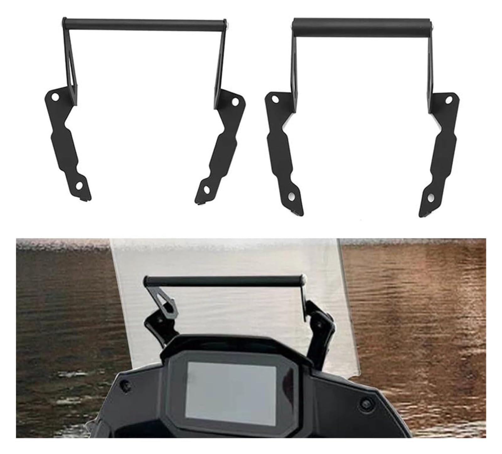 Soporte GPS para teléfono para XL 750 para Transalp para XL750 2023 2024 Soporte De Montaje En Parabrisas Barra Delantera Navegación GPS Teléfono Motocicleta(Black 12mm+22mm)