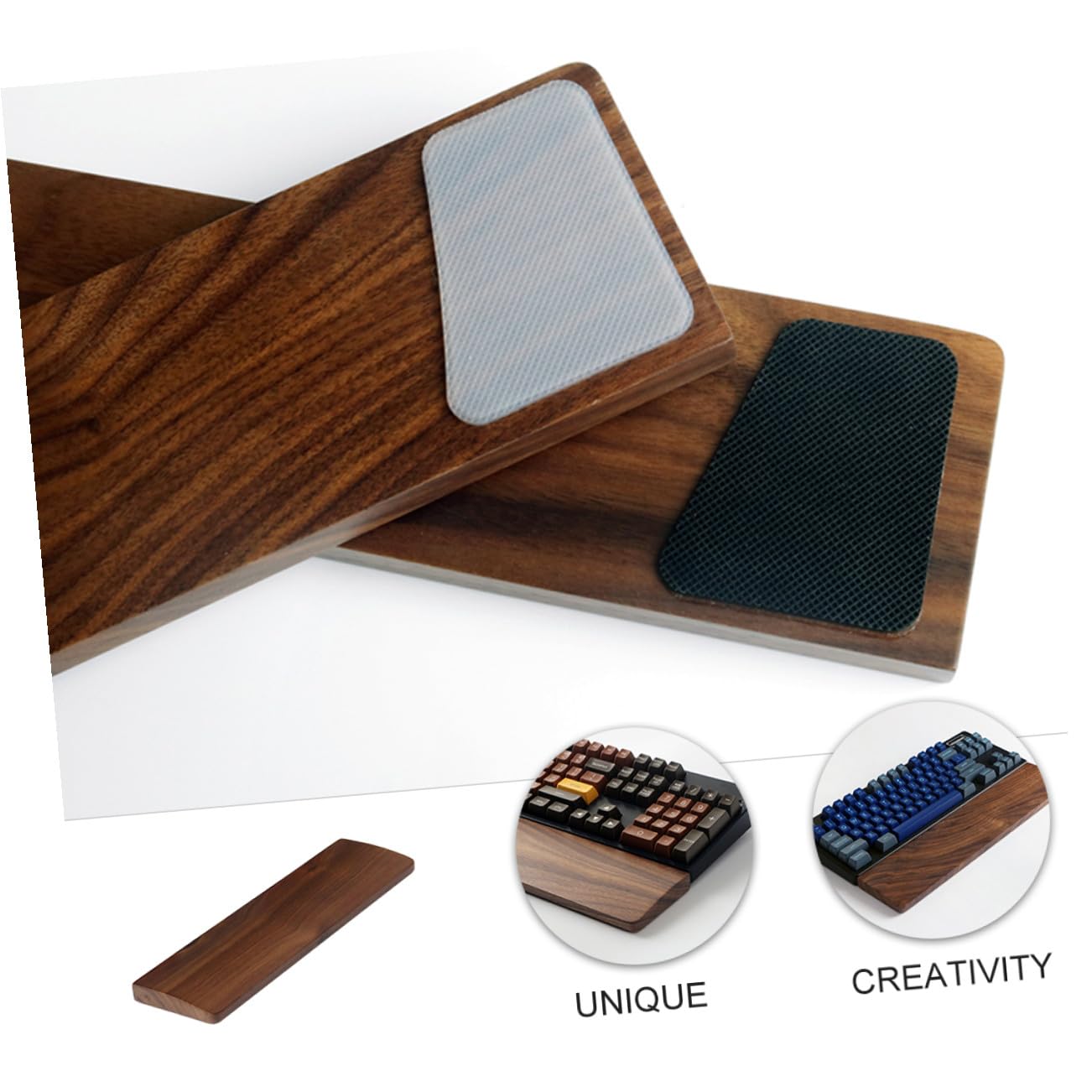 Walnussholz Handgelenkauflage für Tastatur 440mm, Ergonomisch
