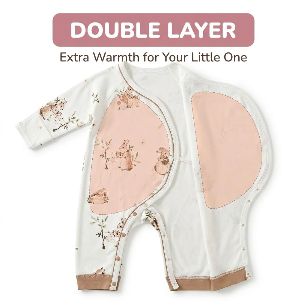Mameluco de algodón 100 % orgánico suave para bebés recién nacidos de 0 a 6 meses, unisex de manga larga para niños y niñas