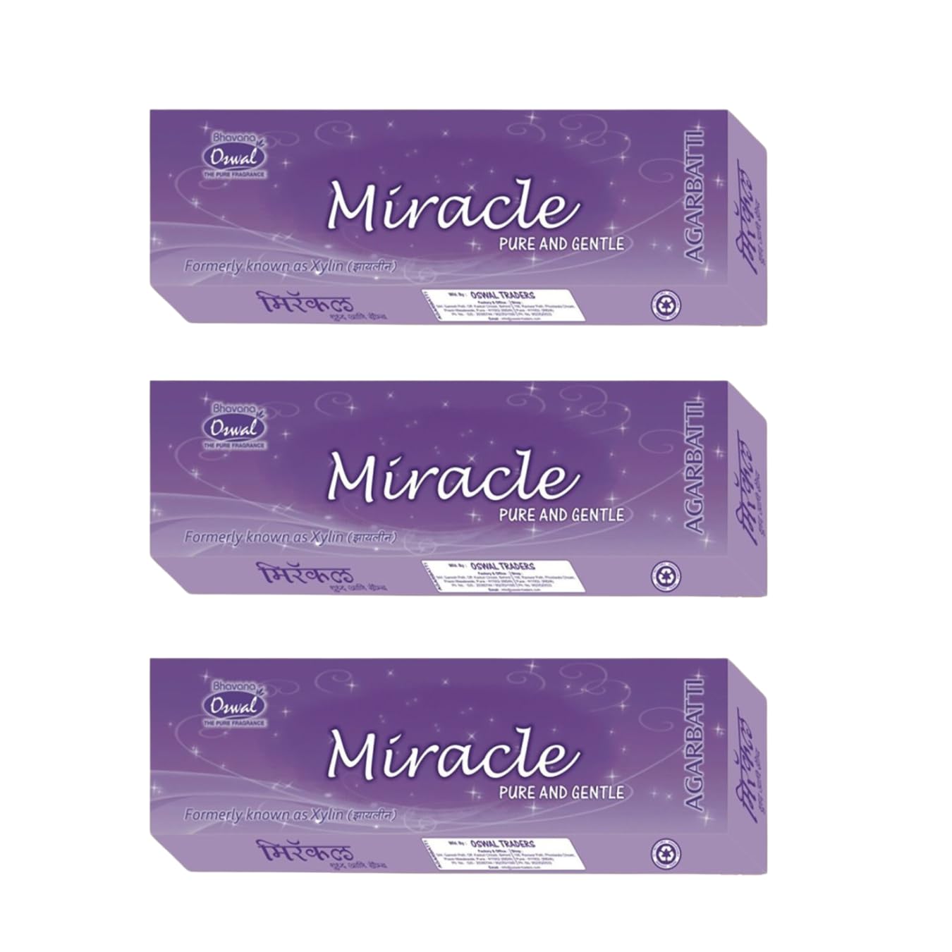Oswal Miracle 8 Inch 60 Incense Sticks Agarbatti (Pack of 3) Most Wanted