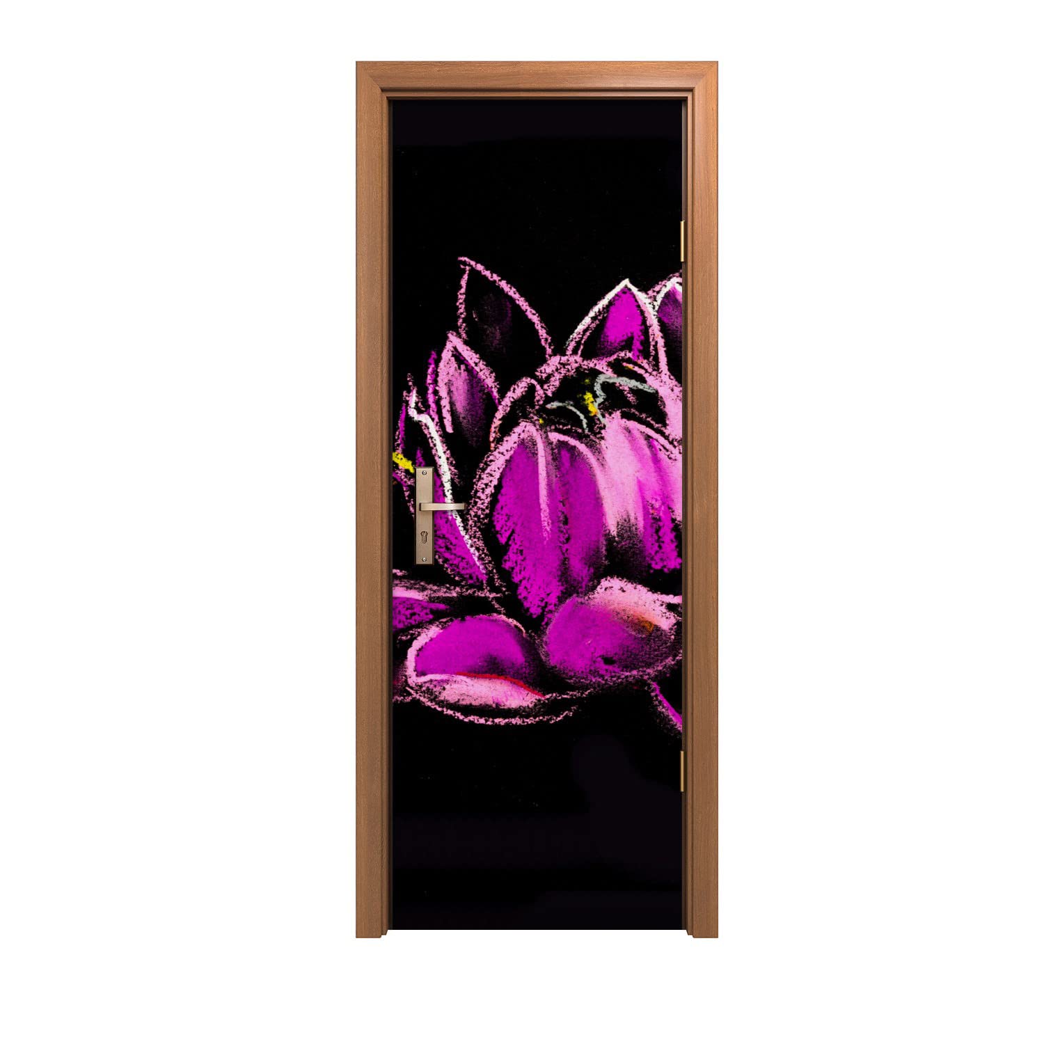 Décoration murale fleurs pour sticker de porte 70x200cm design de salon