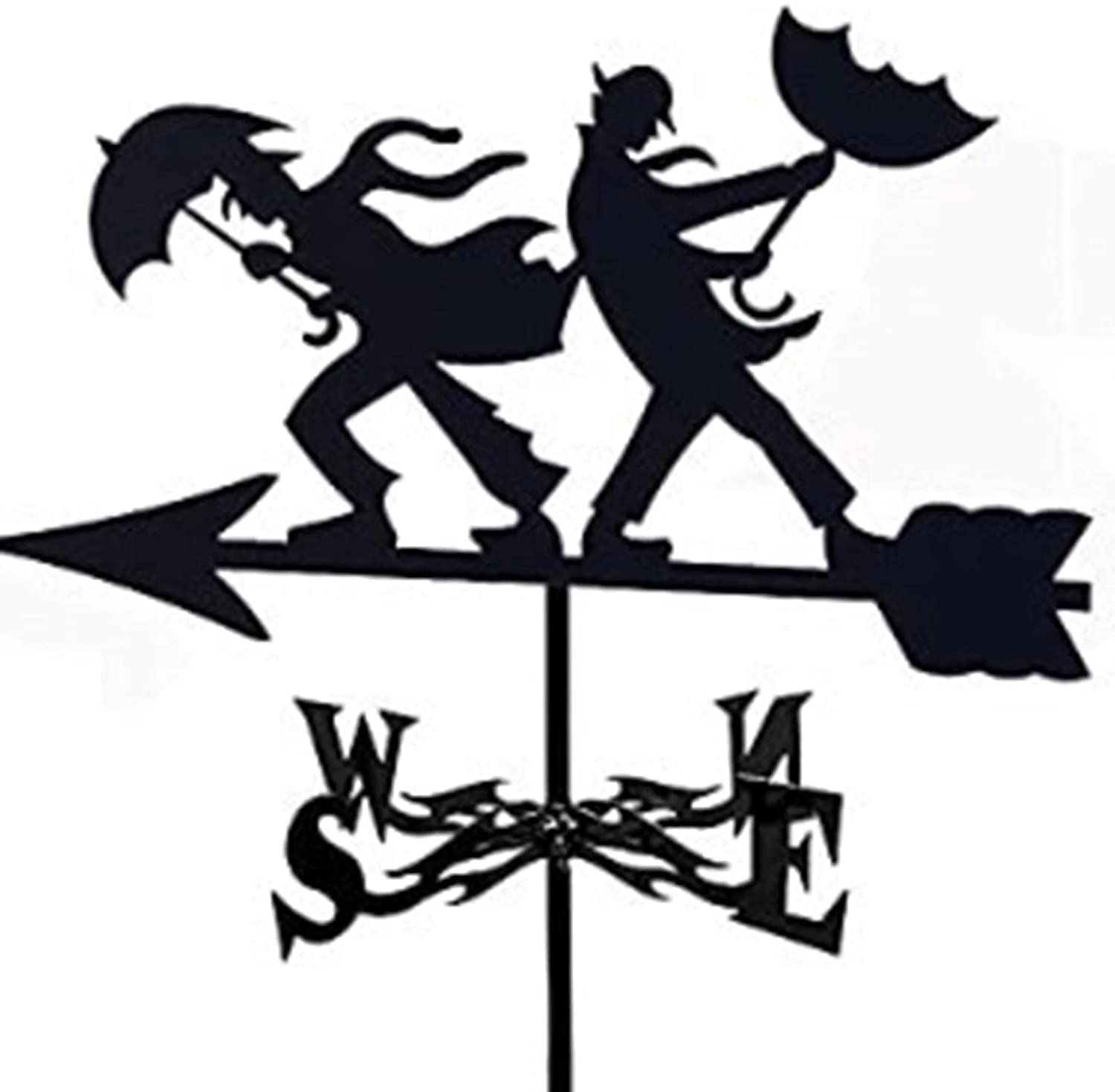 TAXXII Wind Vane Cow - Stainless Steel Vanes for Outdoors, Garden,Wind Direction Indicator,Paddock Roof,Weathervane Weathercock Roof Mount,Giraffe and Elephant-Black||G