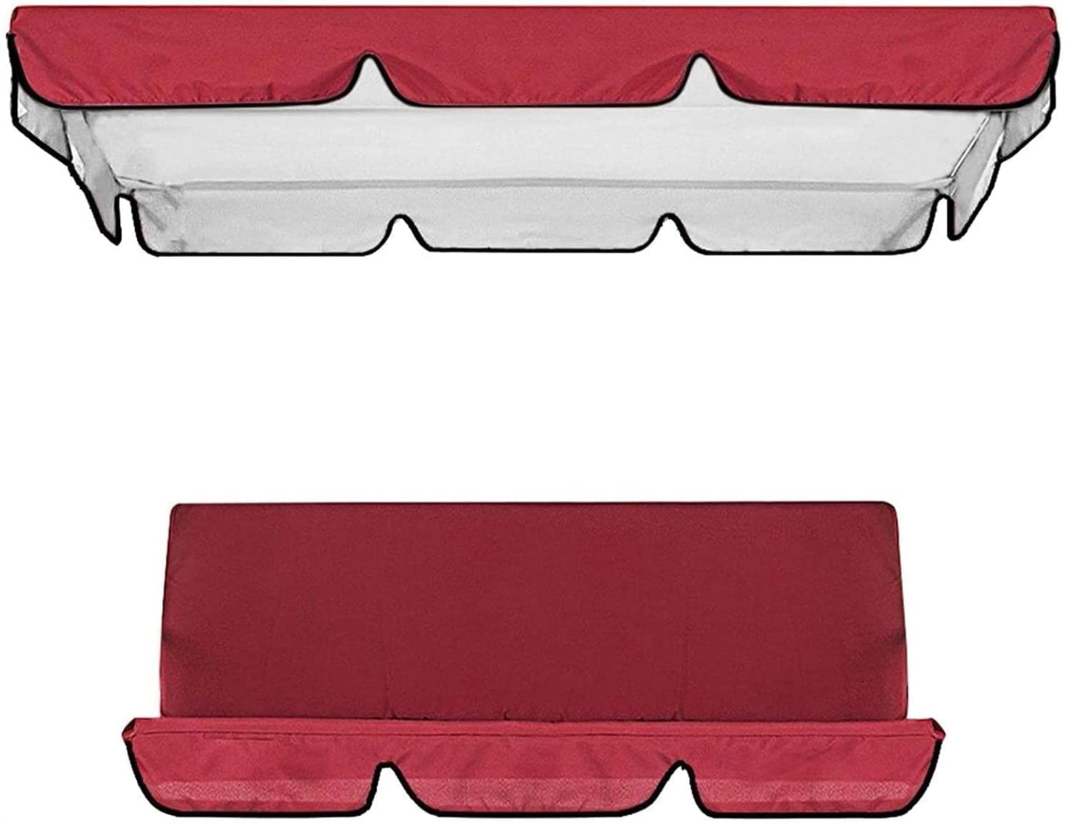 Tetto di ricambio universale, Copertura di ricambio per sedile/tetto per altalena da giardino a 2/3 posti, set di copertura per sedia a dondolo, impermeabile anti-UV, taffetà di poliestere rivestito