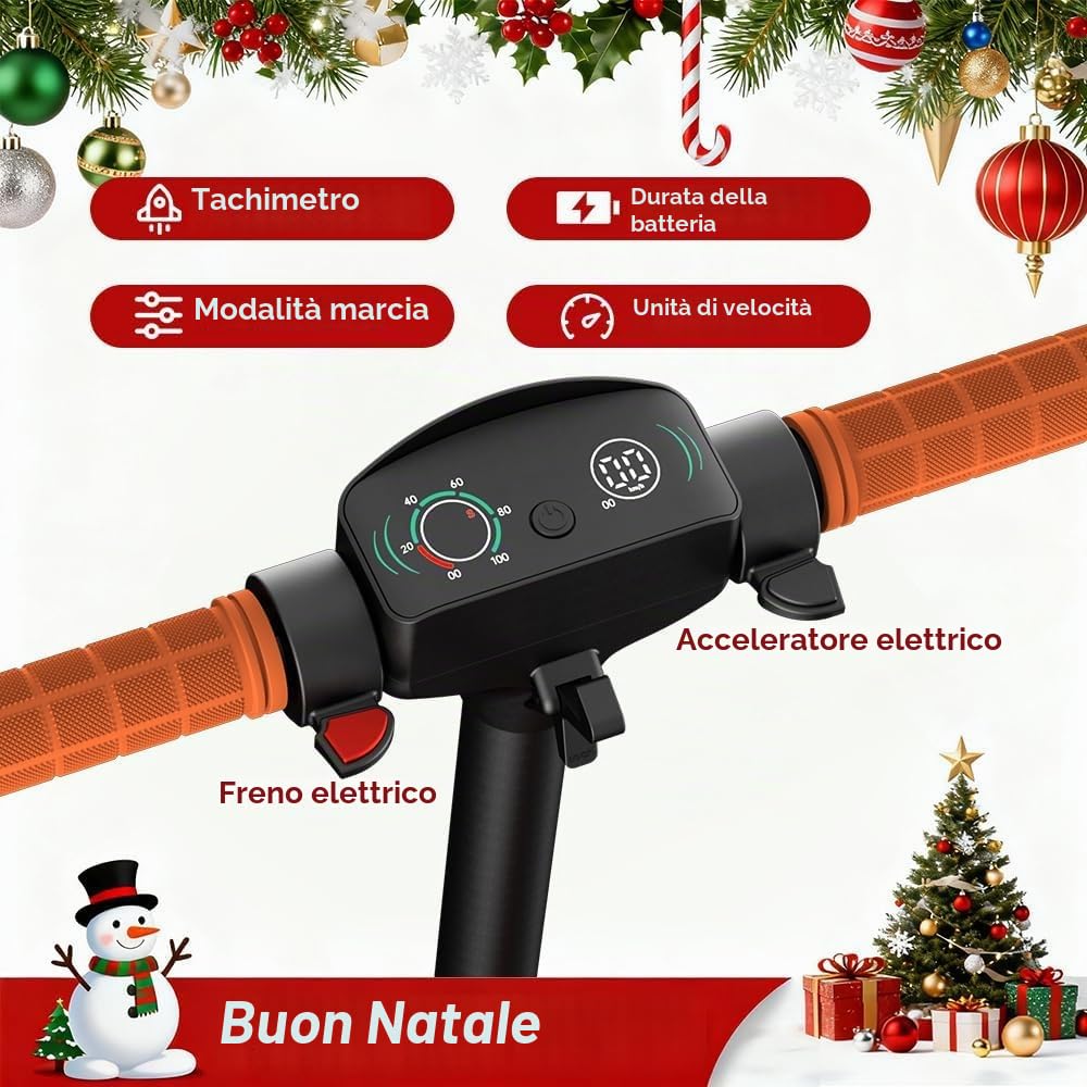 Monopattino Elettrico per Ragazzi U8 Fuoristrada - Doppia Sospensione - 16km/h Max, 10km Autonomia - Pieghevole e Leggero (6.7kg) - Motore 110W - Per Bambini 8-16 Anni (Orange)