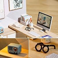 Vista 5 de piberagi Kit de casa de muñecas en miniatura DIY, a escala 1:32, casa de muñecas de madera mini creativa con muebles, a prueba de polvo para niños